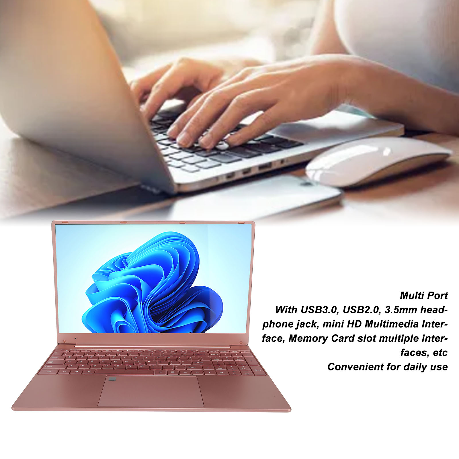 15.6in Laptop 12GB RAM 128G ROM 1080P Portable Laptop With Fingerprint Numer NEW - Afbeelding 19 van 21