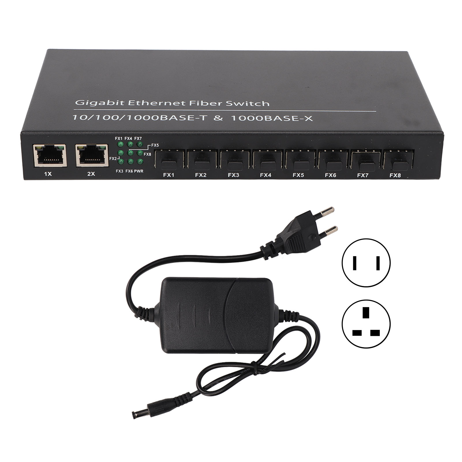 Gigabit Ethernet Fiber Switch 8 Optical Port 2 Electrical Port Up To 120km RJ FY - Afbeelding 31 van 31