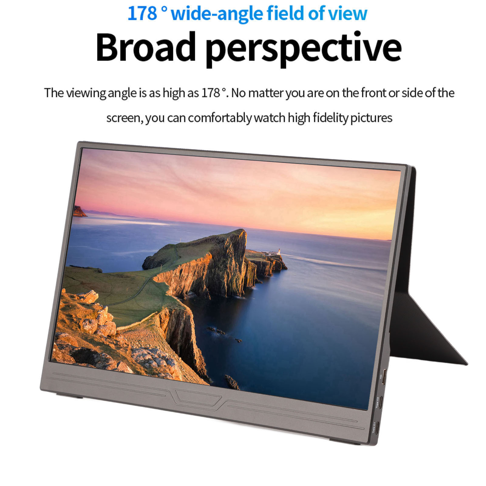 14in FHD Computer Display 1080P 178° IPS Portable Monitor With HD Multimedia NEW - Afbeelding 18 van 21