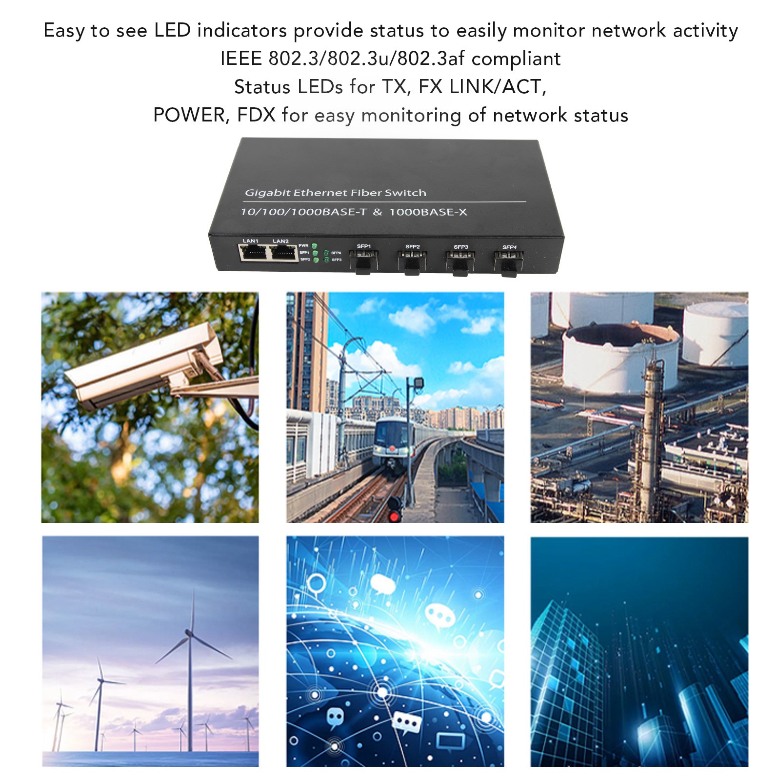 SFP Ethernet Fiber Switch Up To 120km 4 Optical Port 2 Electrical Port 10 100 DB - Afbeelding 21 van 21