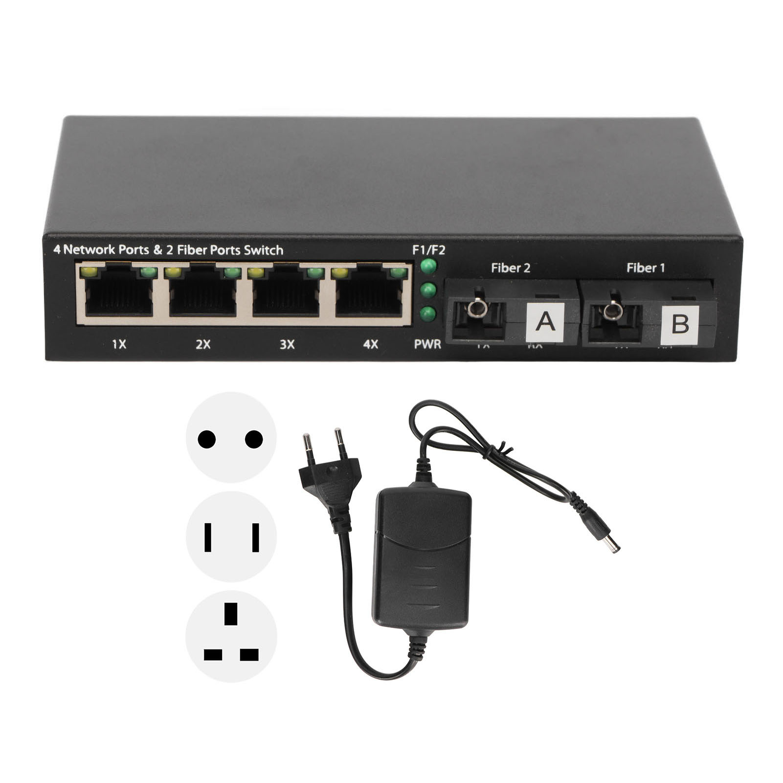 Fiber Media Converter 6 Ports 10 100 1000Mbps RX1550nm 20km Extension Gigabit FY - Afbeelding 23 van 28