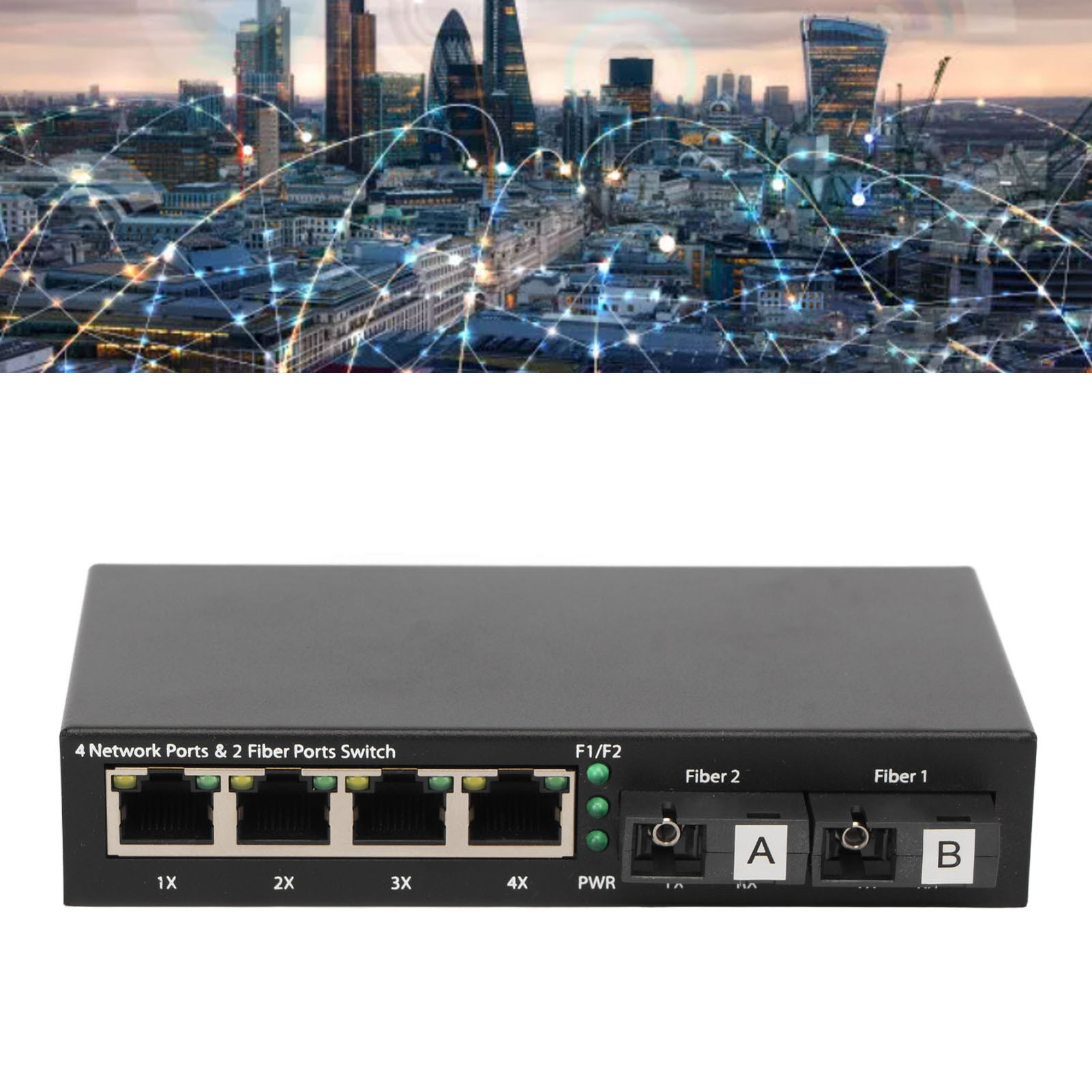 Fiber Media Converter 6 Ports 10 100 1000Mbps RX1550nm 20km Extension Gigabit FY - Afbeelding 28 van 28