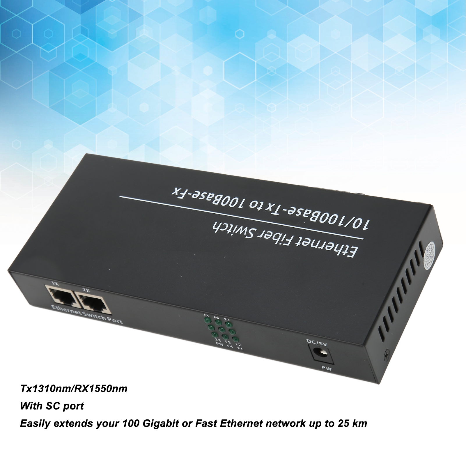 Tx1310nm RX1550nm Ethernet Fiber Switch 6 Optical Port 2 Electrical Port Up T DB - Photo 18/18