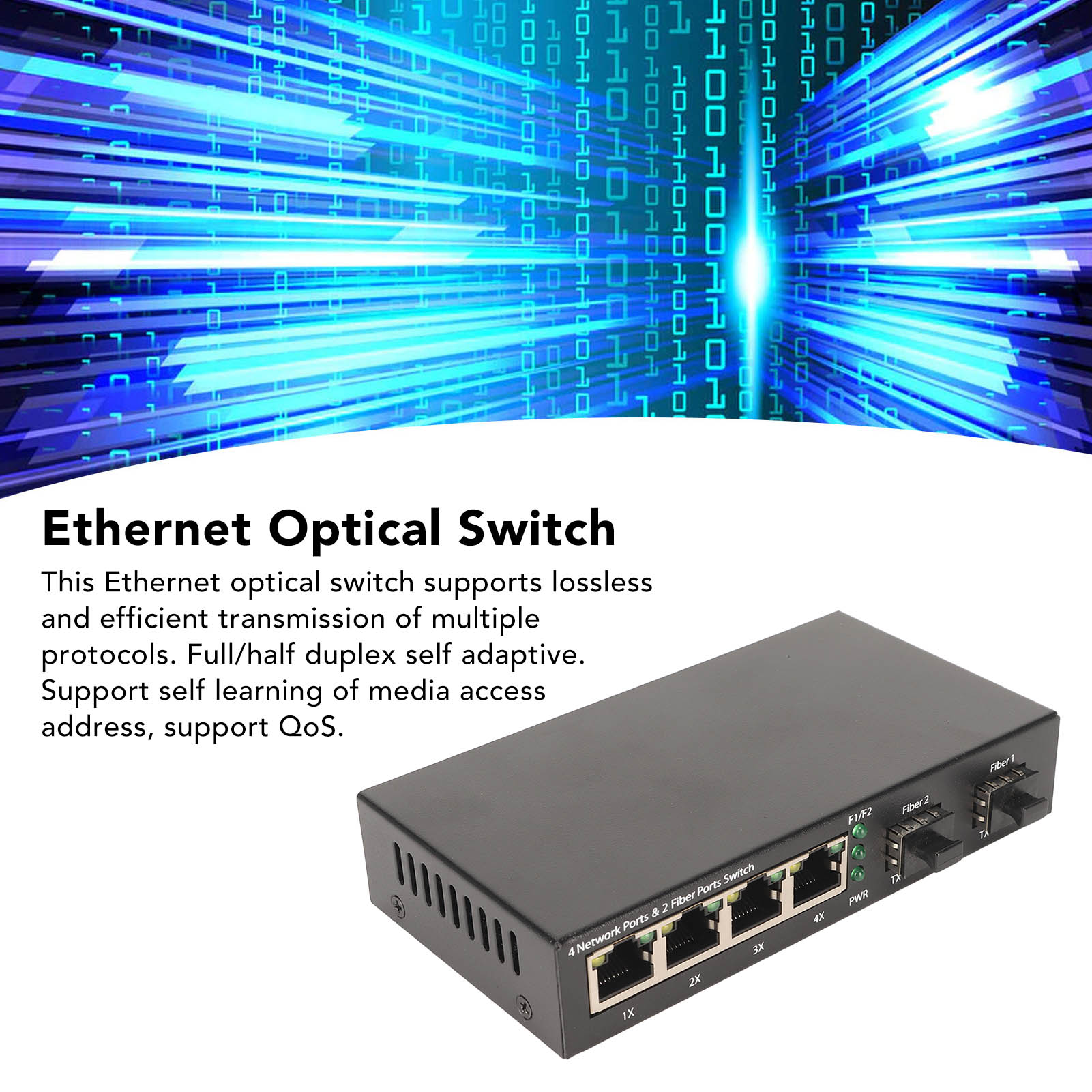 SFP Fiber Switch 6 Ports 10 100 1000M Self Adaptive LED Indicator Ethernet Fit - Picture 25 of 31