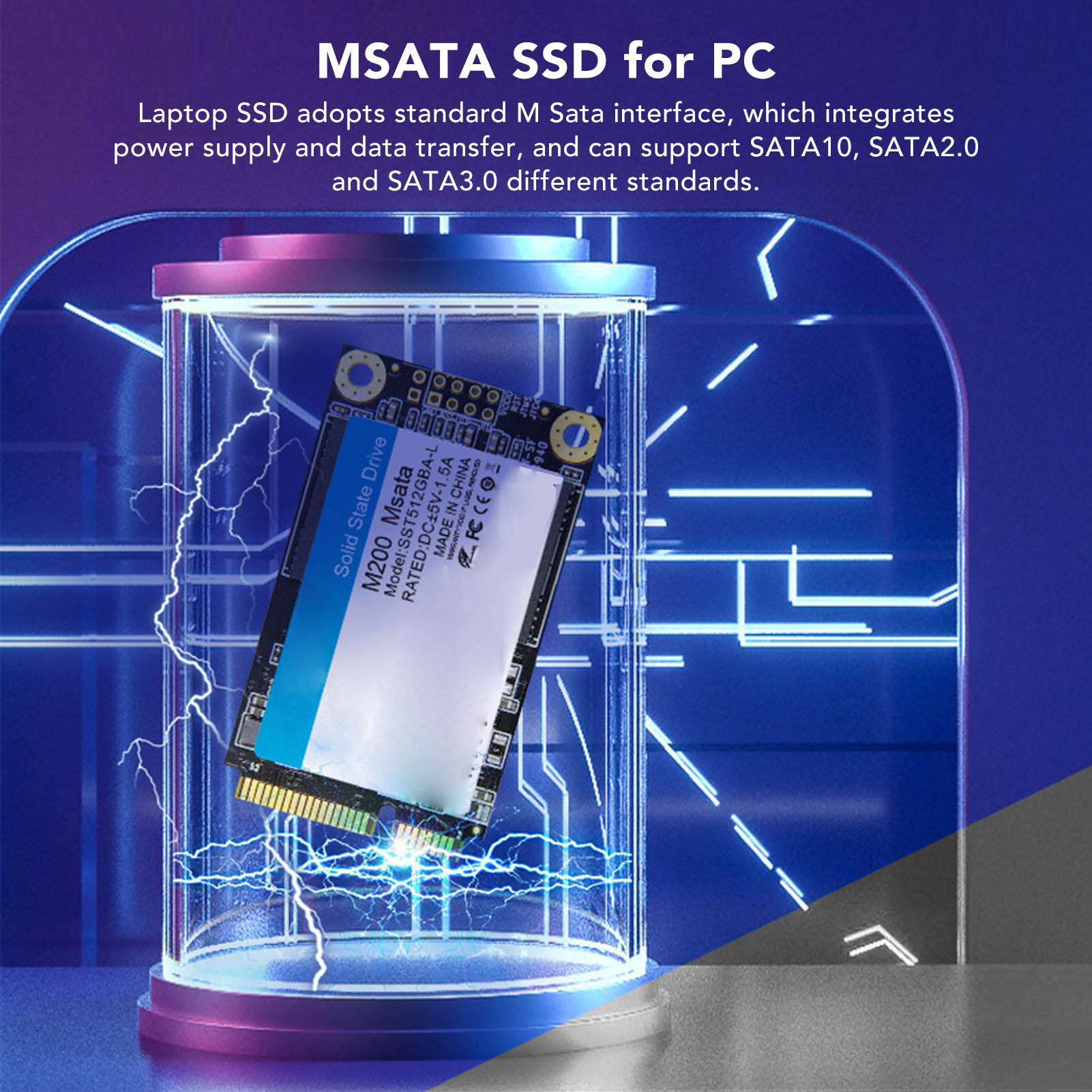 MSATA SSD 500MB/S Read Speed 450MB/S Write Speed High Speed 3D TLC NAND FY - Afbeelding 23 van 34