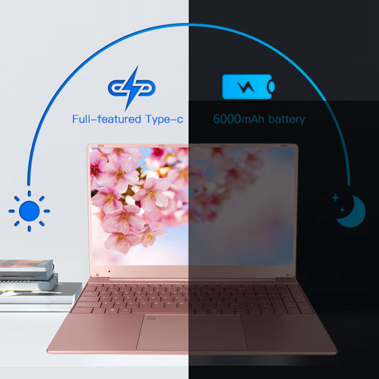 Pinkish Laptop 15.6in IPS Display Quad Core CPU 16GB RAM 512GB ROM Fingerpri NEW - Afbeelding 15 van 18