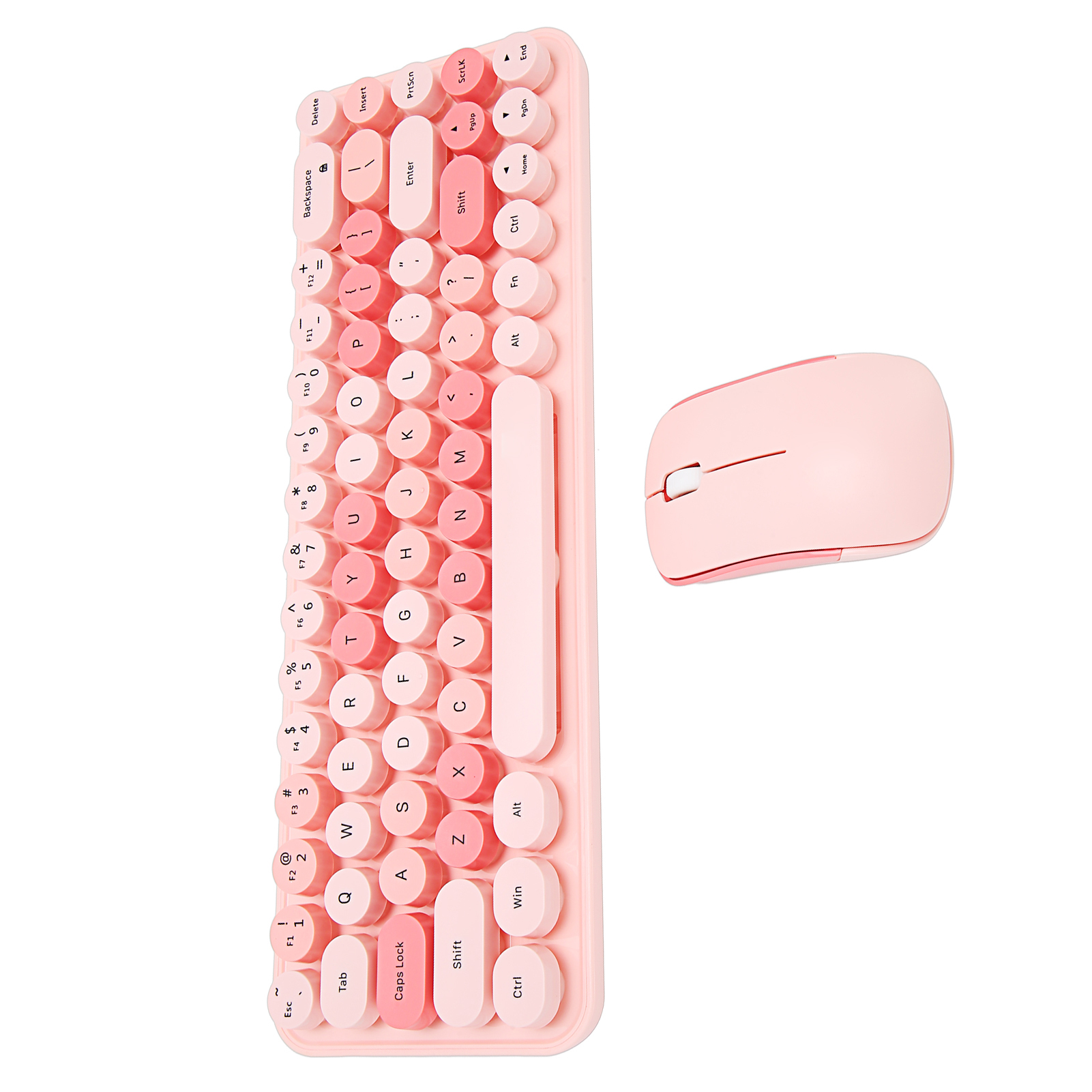 Keyboard Mouse Combo 2.4GHz Wireless Cute Retro 68 Round Keycaps 3 DPI Keyboa FY - Afbeelding 31 van 36