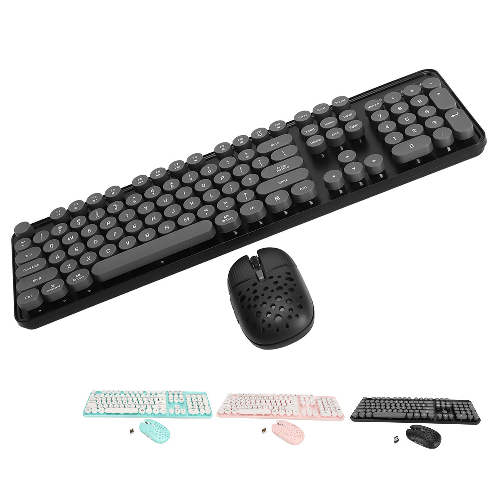 Wireless Keyboard And Mouse Combo Pure Color Retro 2.4G Wireless Keyboard Mou FY - Afbeelding 32 van 33