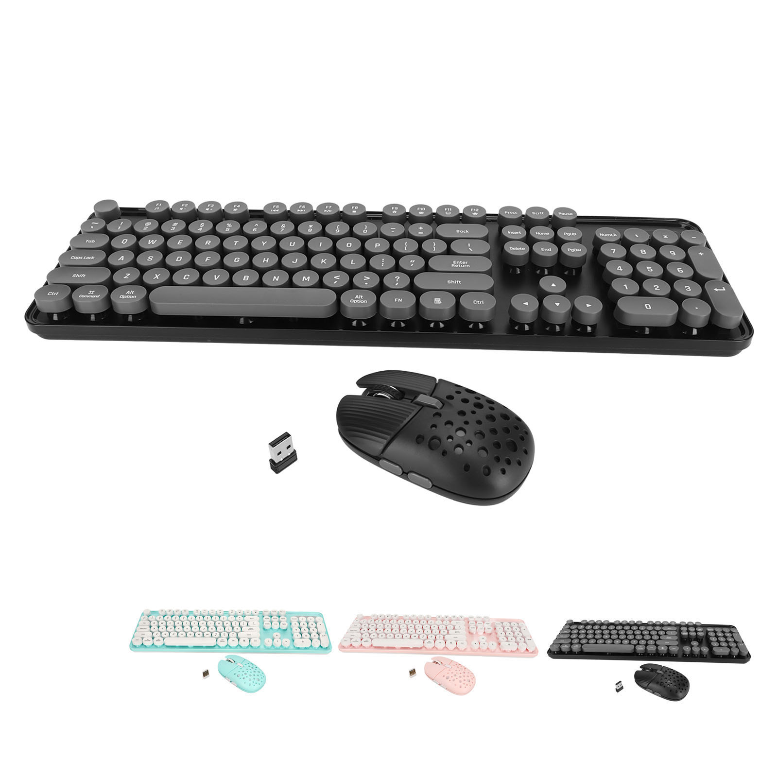 Wireless Keyboard And Mouse Combo Pure Color Retro 2.4G Wireless Keyboard Mou FY - Afbeelding 29 van 33