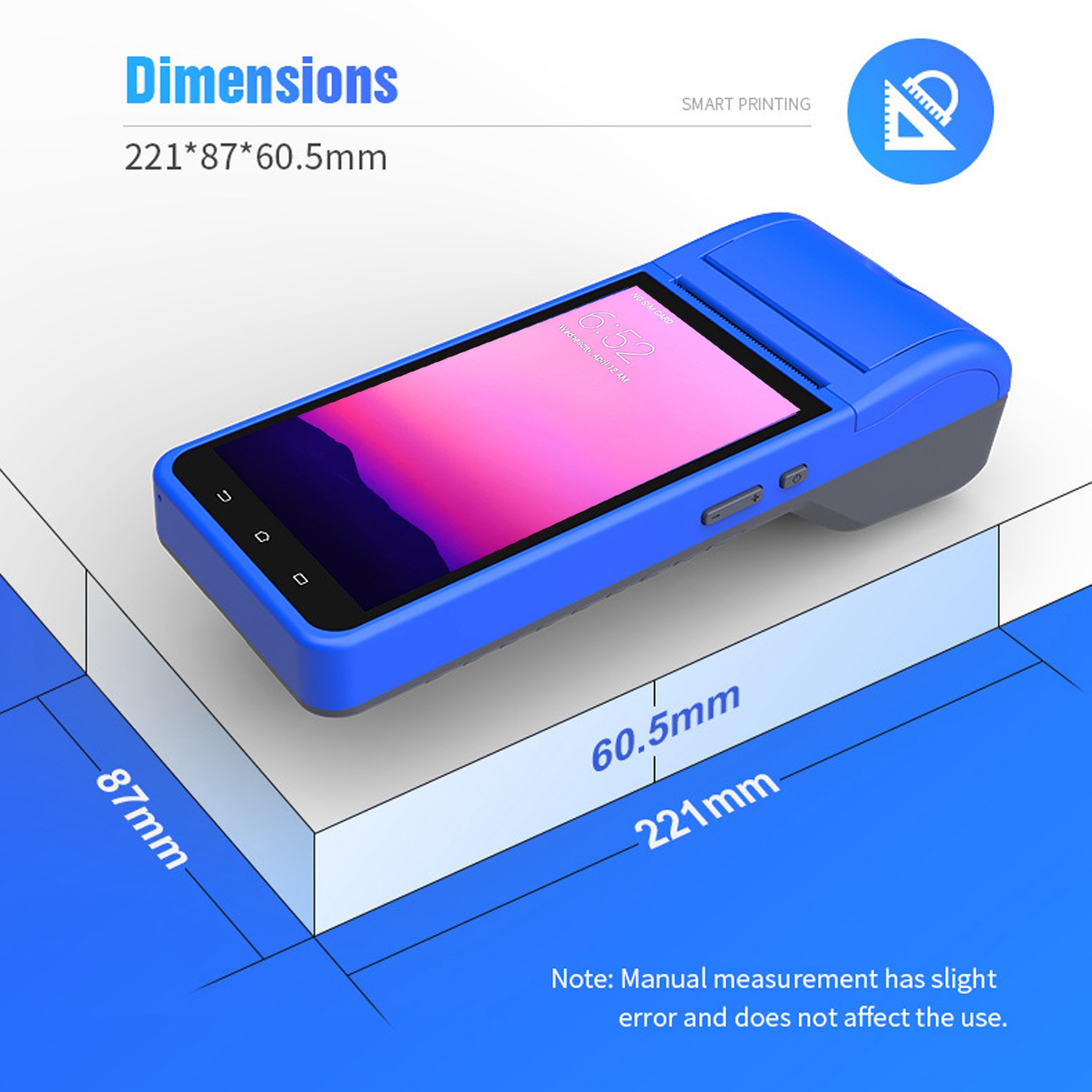 POS Receipt Printer 5.5in Touch Screen 2GB RAM 32GB ROM 4G LTE WiFi 58mm Ther FY - Afbeelding 27 van 33