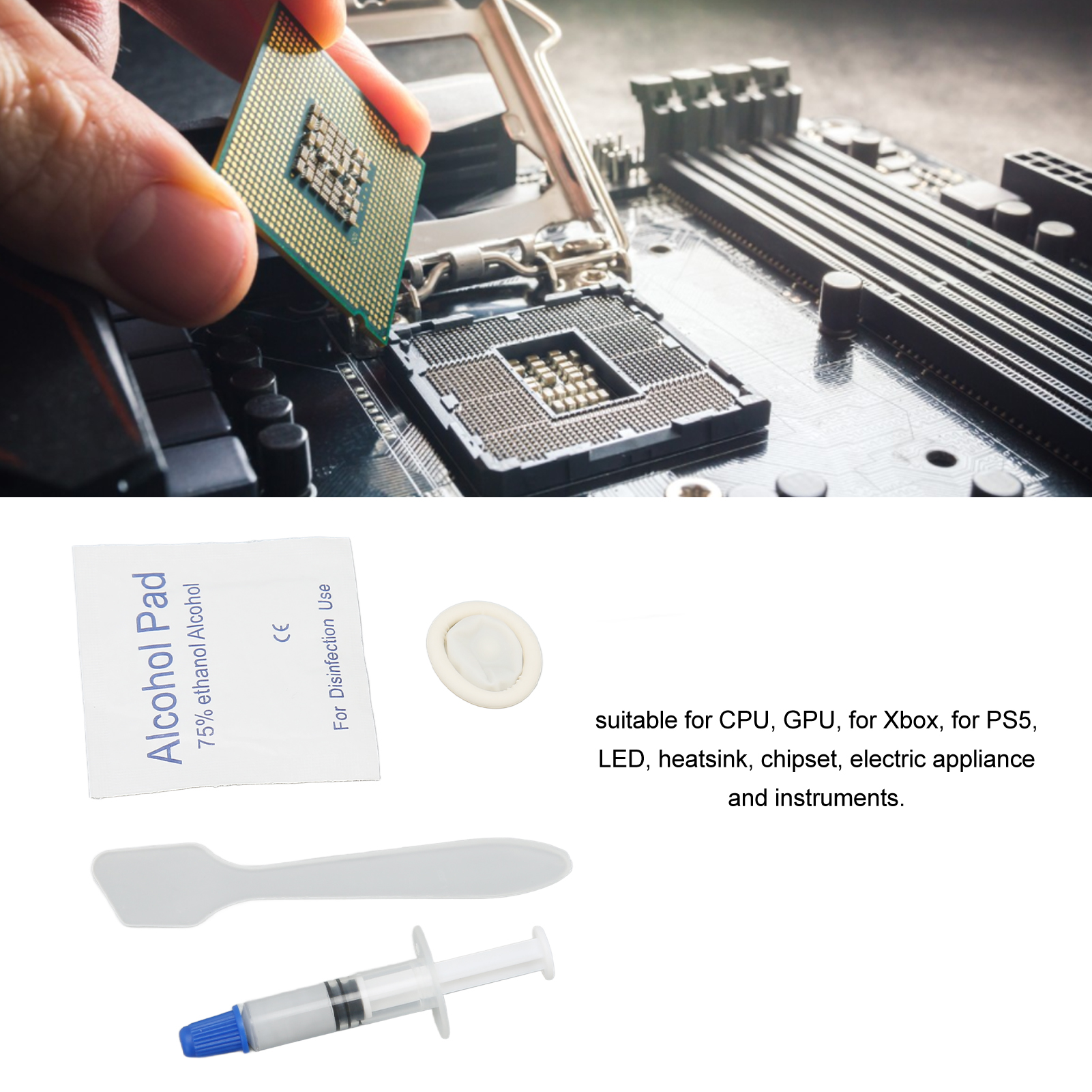 5x Thermal Paste 3.2W/m.k Metal Free Safe Strong Adhesion Thermal Conductive FY - Afbeelding 27 van 37