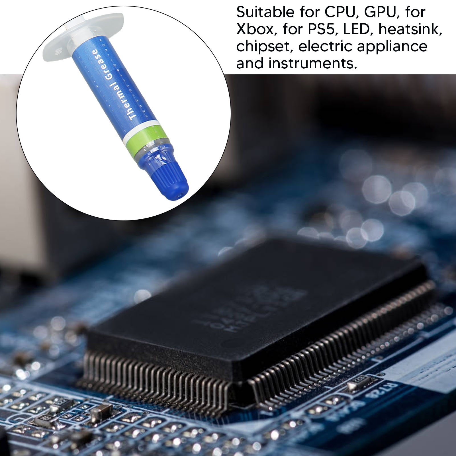 5x Thermal Paste 4.55W/m.k Metal Free Safe Strong Adhesion Thermal Conductive FY - Afbeelding 23 van 28