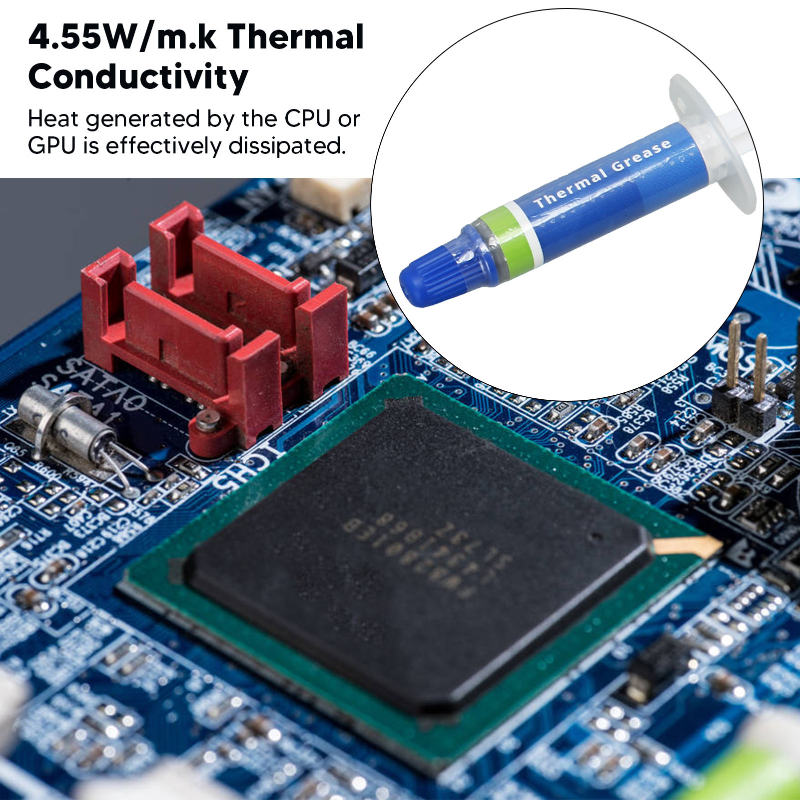 5x Thermal Paste 4.55W/m.k Metal Free Safe Strong Adhesion Thermal Conductive CB - Afbeelding 26 van 28
