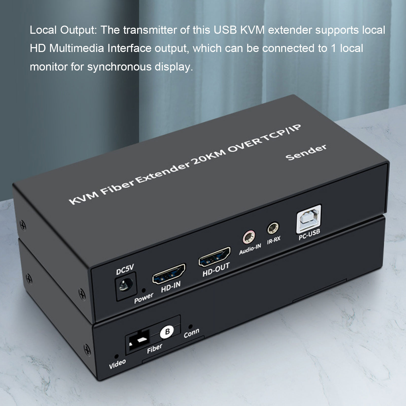 HD KVM Extender 20KM Single Mode Fiber 1080P 60Hz 0 Latency Local Output KVM CB - Afbeelding 29 van 30