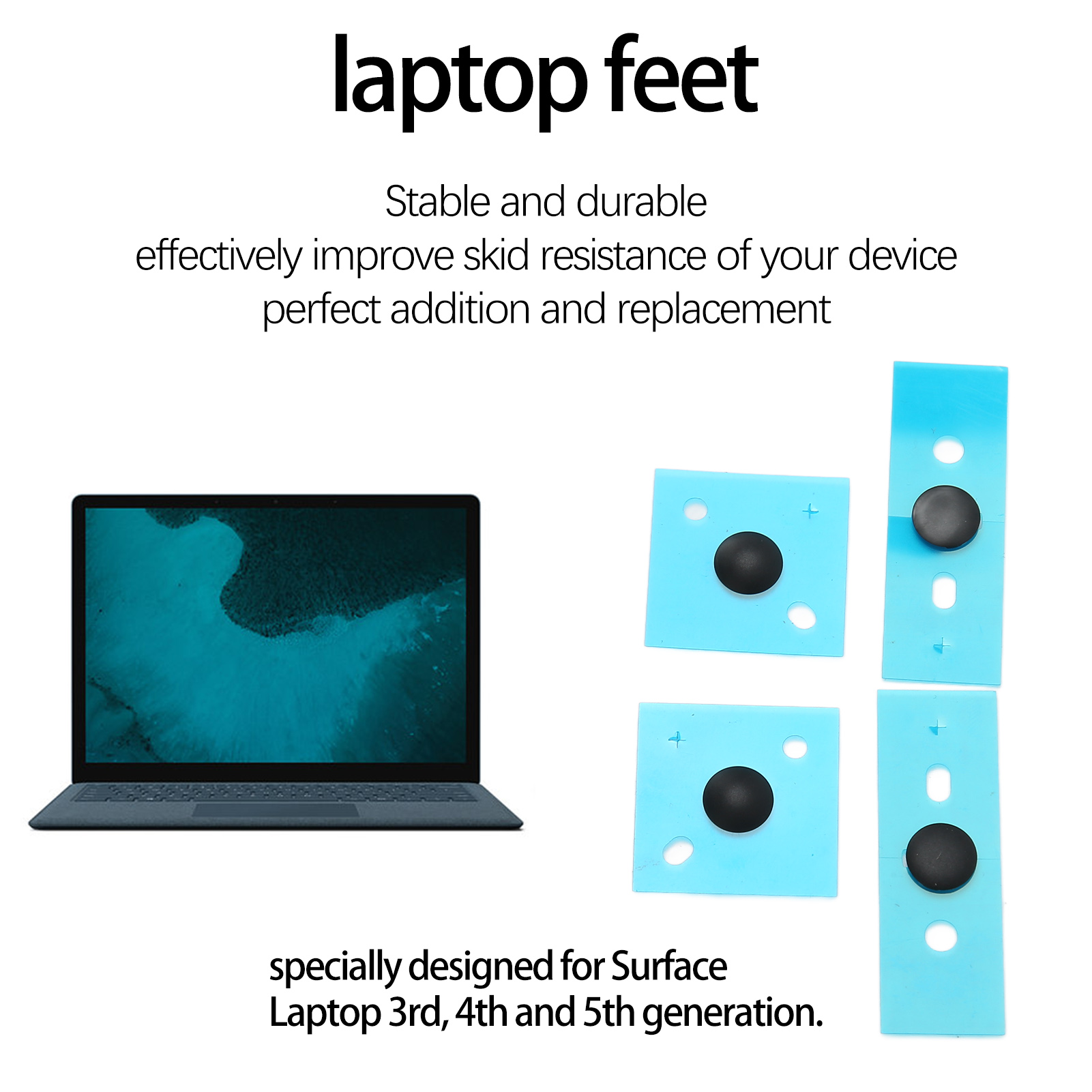 Laptop Bottom Case Feet Anti Slip Round Dot Accurate Size Laptop Foot Pads Fo CB - Afbeelding 30 van 34