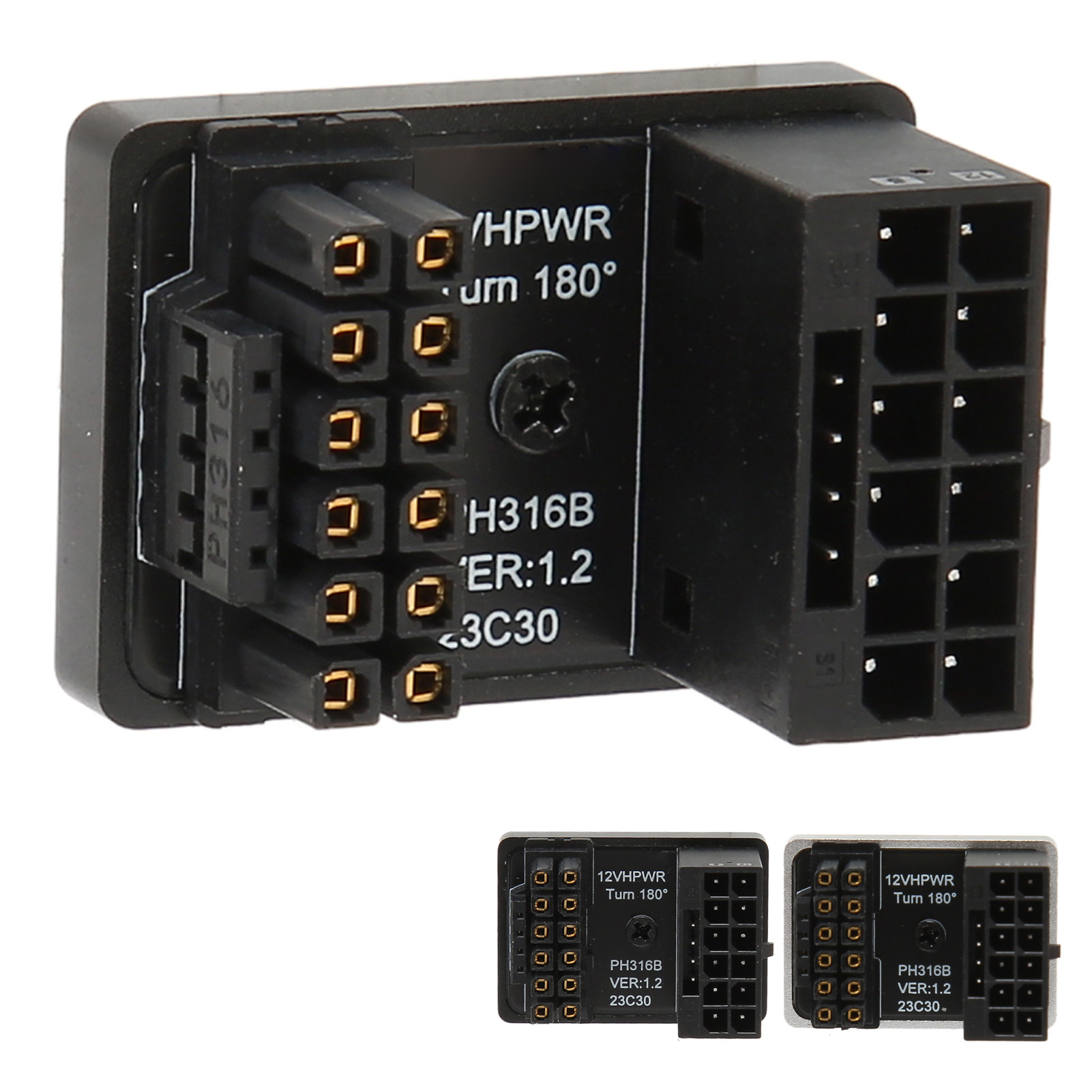 ATX 16Pin Male To 16pin Female 180° Angled Adapter 12V PCIe5.0 HPWR GPU U Tur CB - Afbeelding 24 van 28