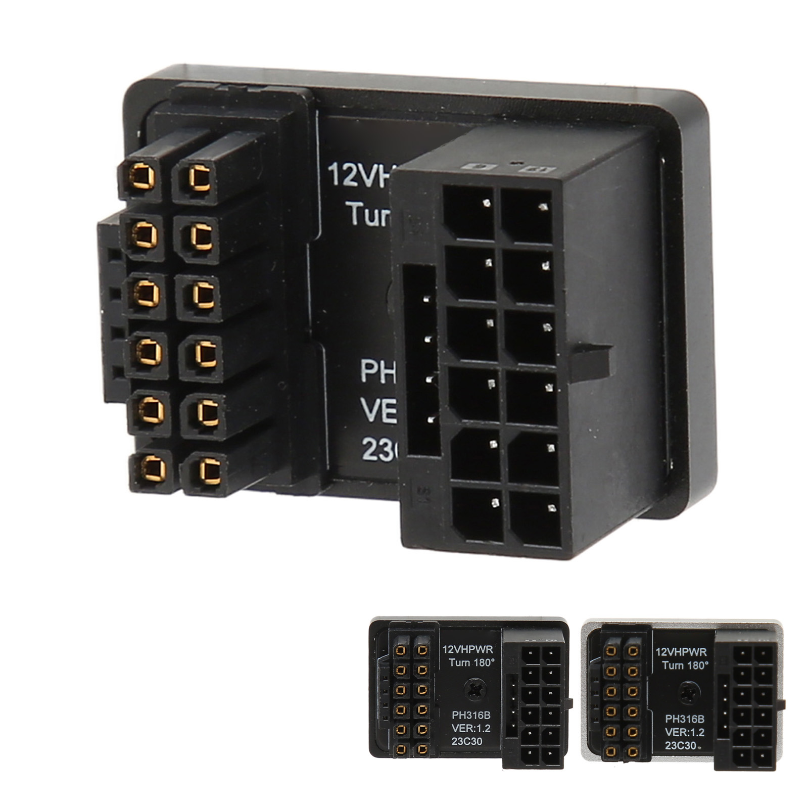 ATX 16Pin Male To 16pin Female 180° Angled Adapter 12V PCIe5.0 HPWR GPU U Tur FY - Afbeelding 26 van 28