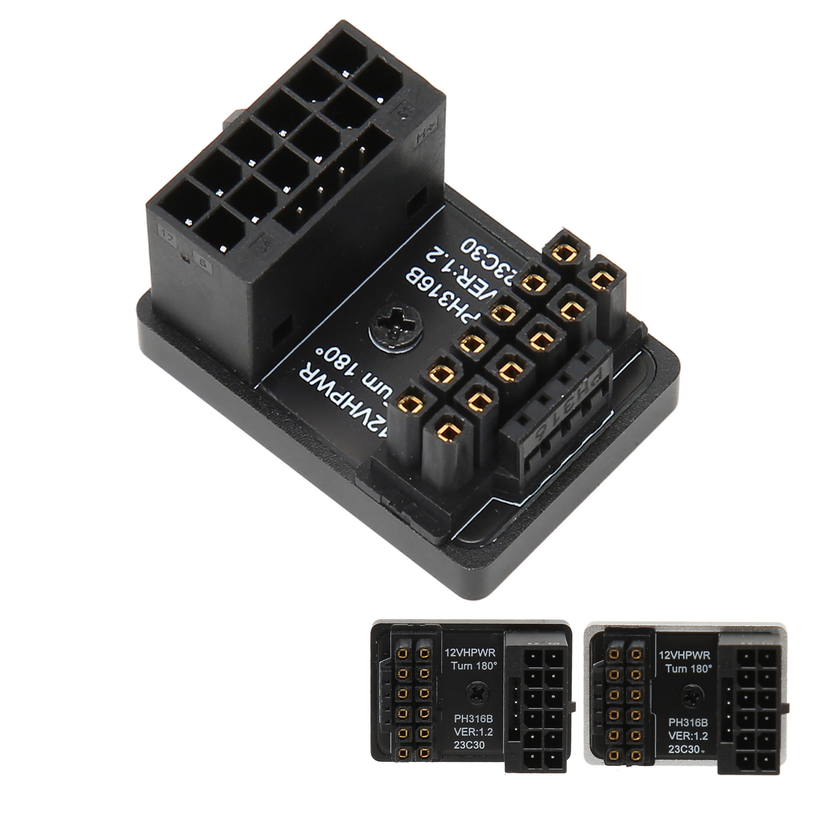 ATX 16Pin Male To 16pin Female 180° Angled Adapter 12V PCIe5.0 HPWR GPU U Tur FY - Afbeelding 27 van 28