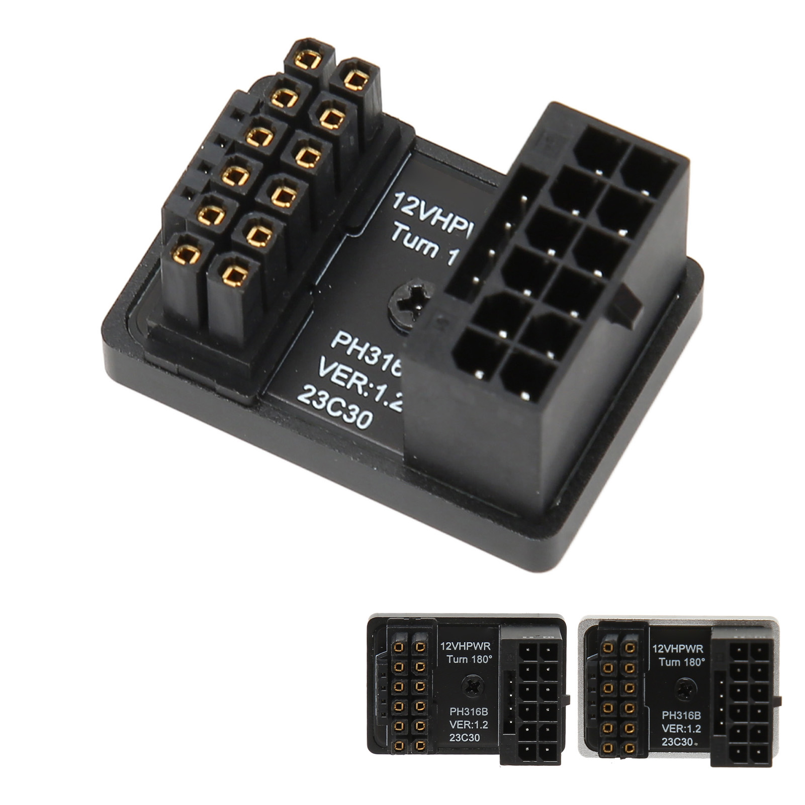 ATX 16Pin Male To 16pin Female 180° Angled Adapter 12V PCIe5.0 HPWR GPU U Tur FY - Afbeelding 23 van 28