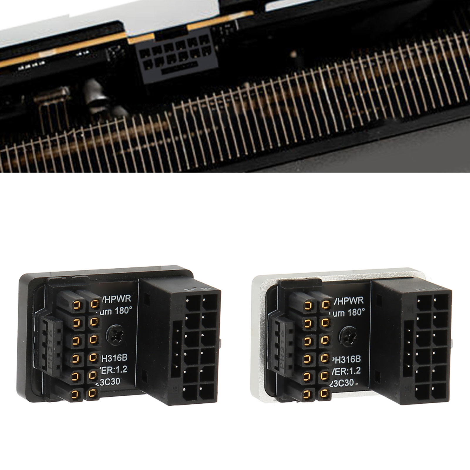 ATX 16Pin Male To 16pin Female 180° Angled Adapter 12V PCIe5.0 HPWR GPU U Tur FY - Afbeelding 28 van 28
