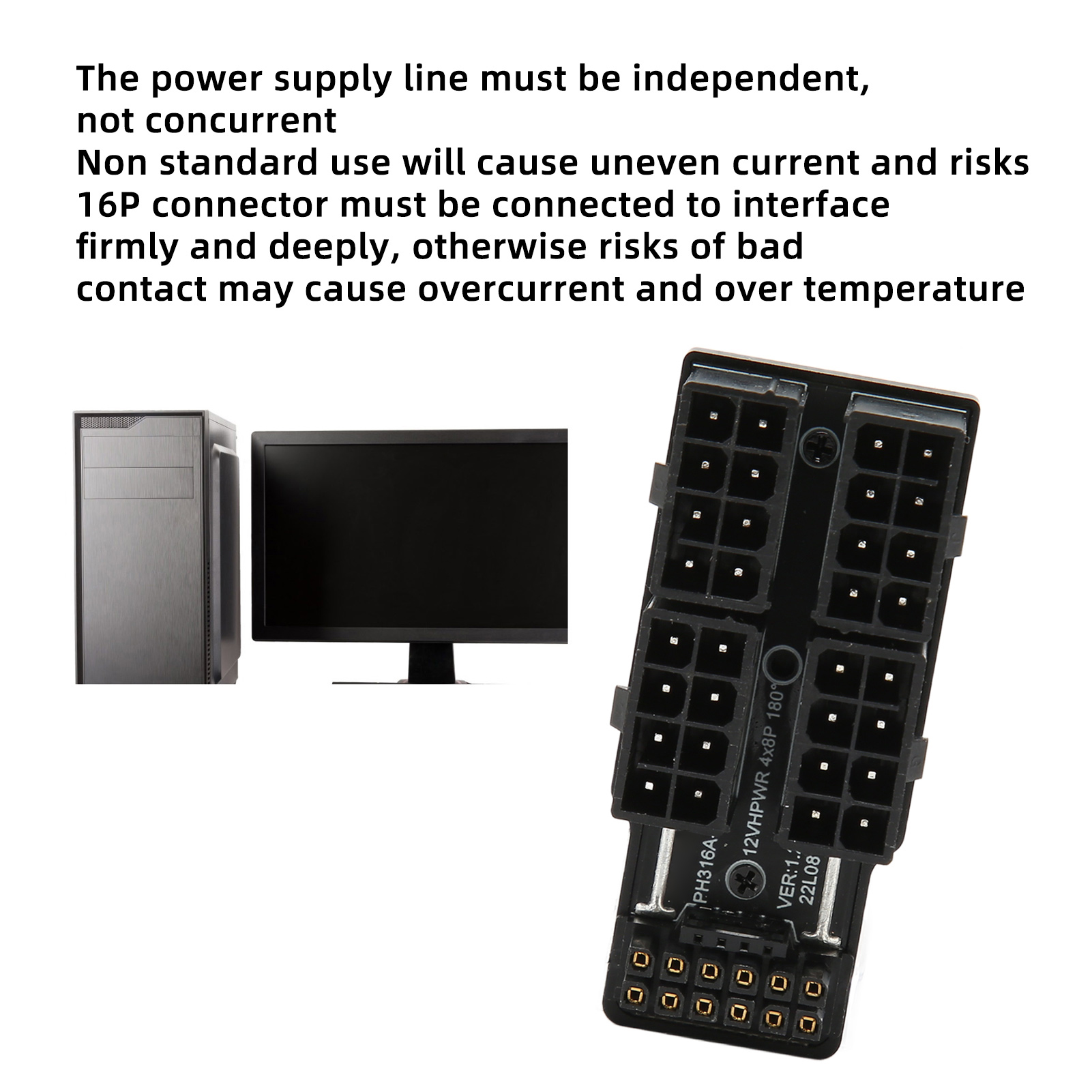 GPU Power Adapter Board 180° 4x8P To 12VHPWR 12P Plus 4P ATX3.0 PCIe 5.0 GPU SAL - Afbeelding 29 van 30