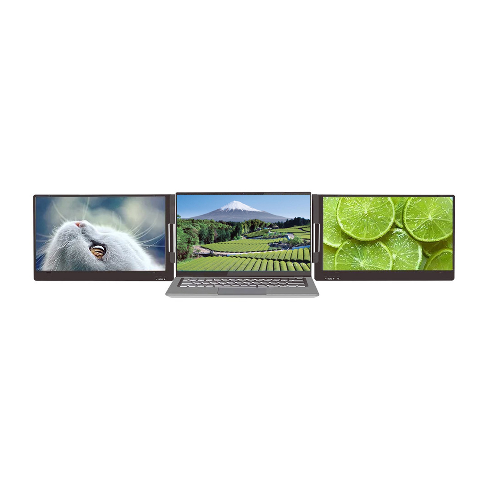 Triple Portable Monitor 14in FHD 1080P IPS Type C 360° Rotating Portable Screen