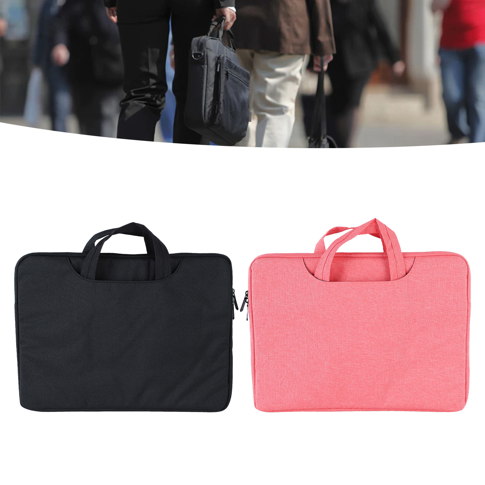 15.6in Laptop Bag Stylish Lightweight Water Resistant Oxford Cloth Slim Compu FY - Afbeelding 26 van 28