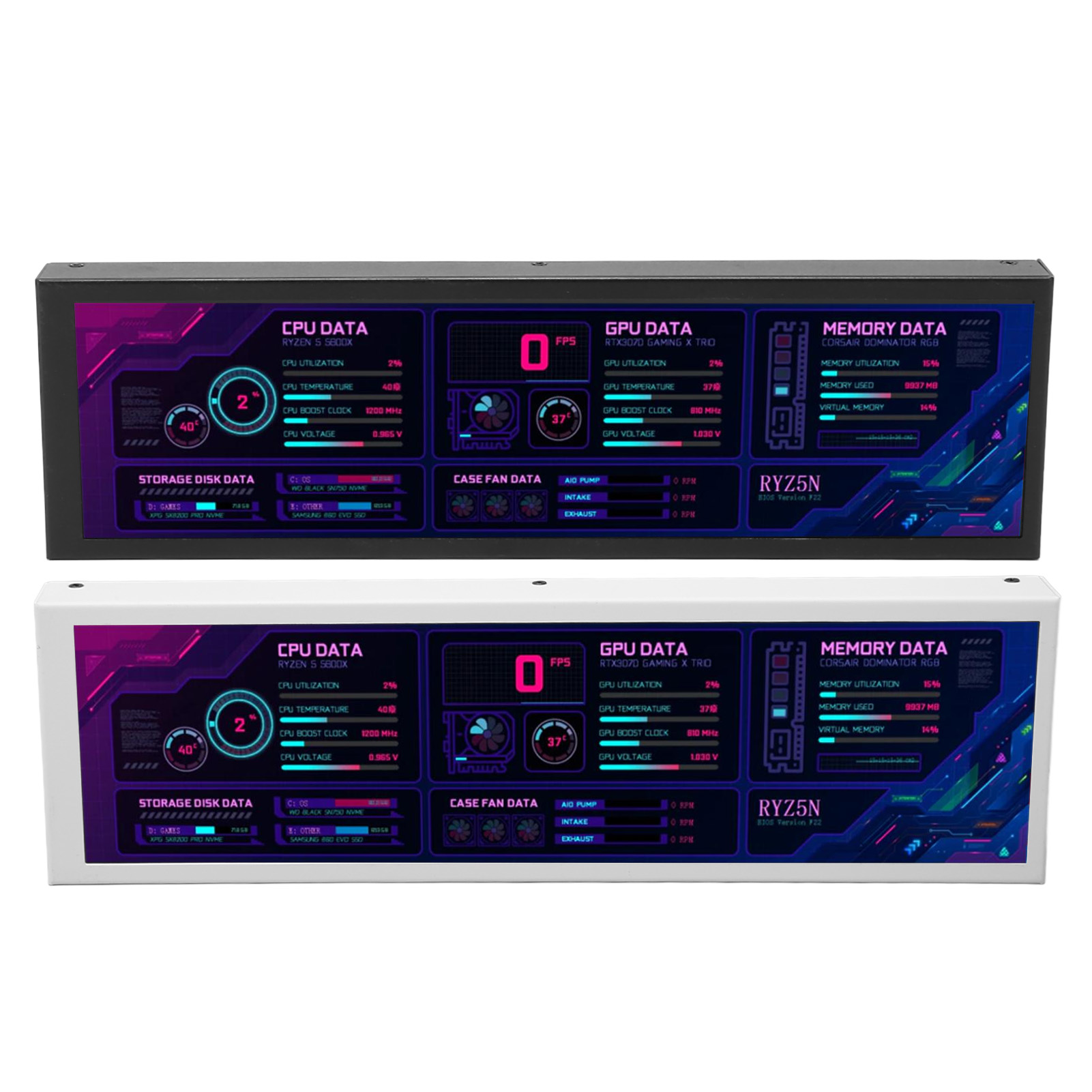8.8in Computer Temp Monitor For AIDA64 1920x480 60Hz USB C Interface CPU GPU DB - Photo 15/18