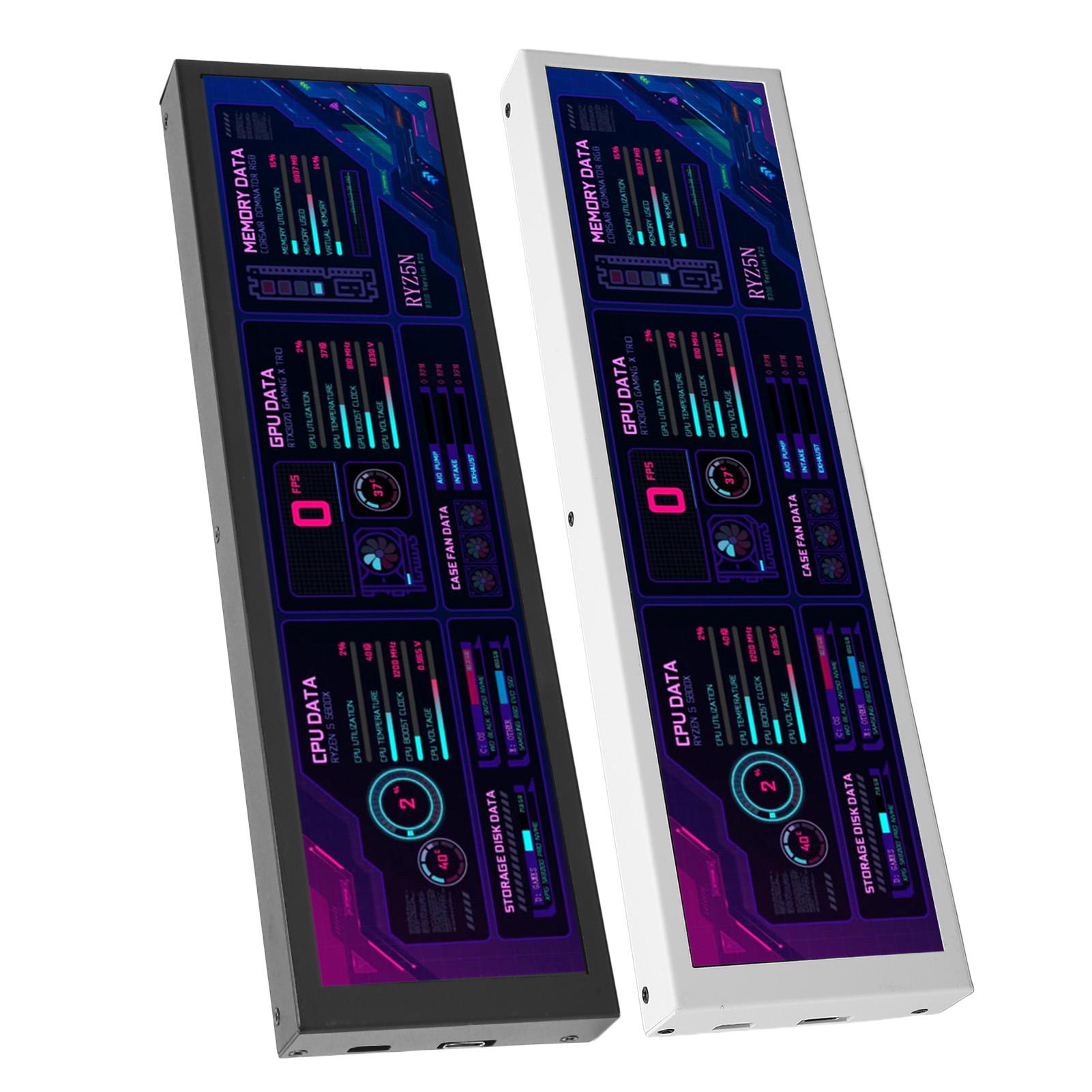 8.8in Computer Temp Monitor For AIDA64 1920x480 60Hz Type C Interface CPU GP NEW - Afbeelding 16 van 18