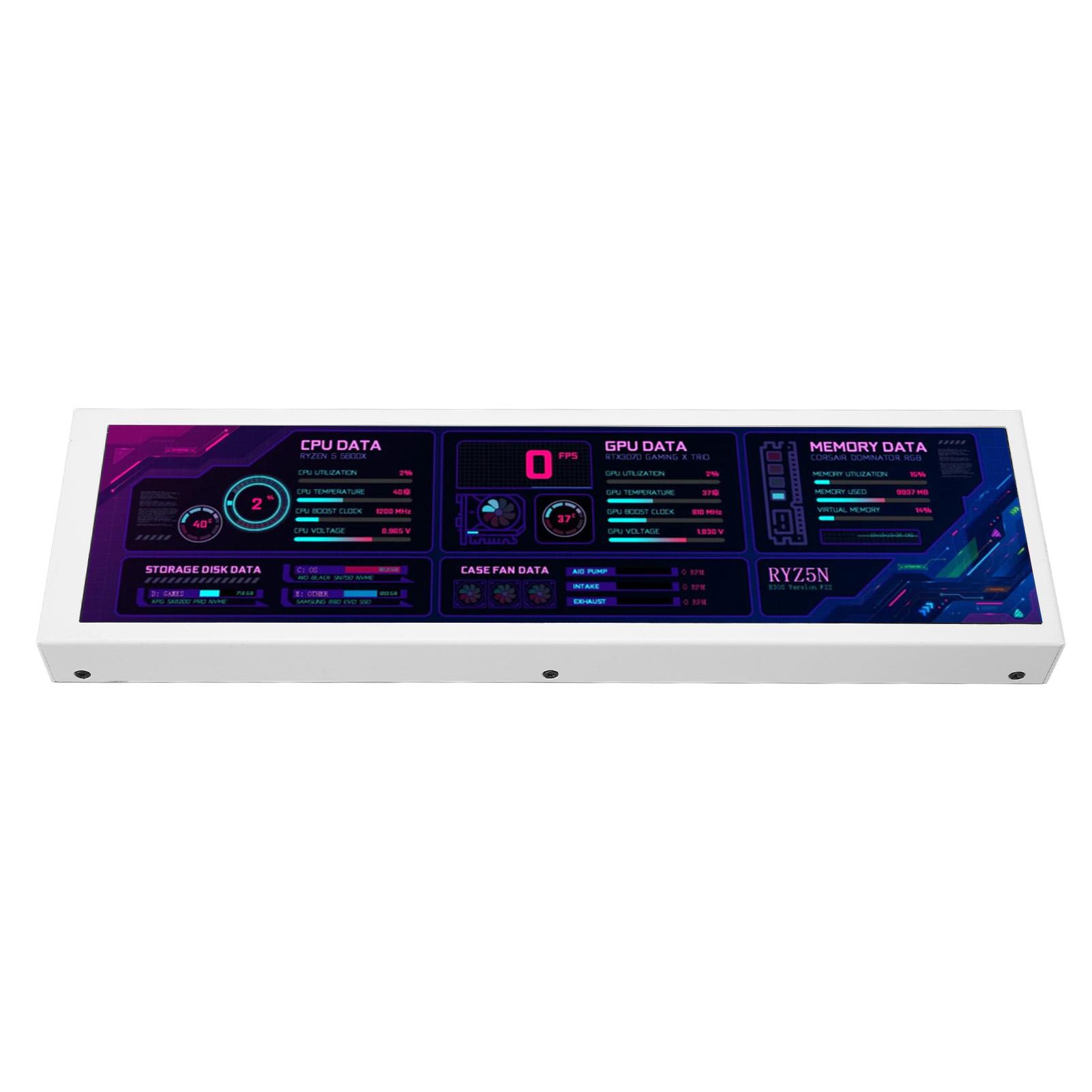 8.8in Computer Temp Monitor For AIDA64 1920x480 60Hz Type C Interface CPU GP NEW - Afbeelding 18 van 18
