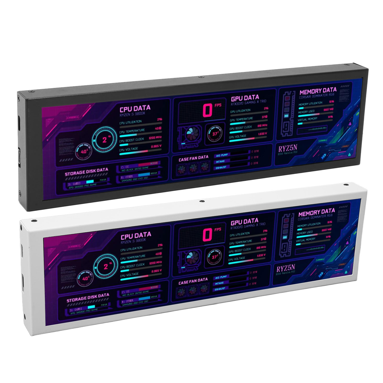 8.8in IPS LCD Monitor 1920 X 480 CPU GPU SSD Data Temperature Monitor AIDA64 NEW - Afbeelding 13 van 18