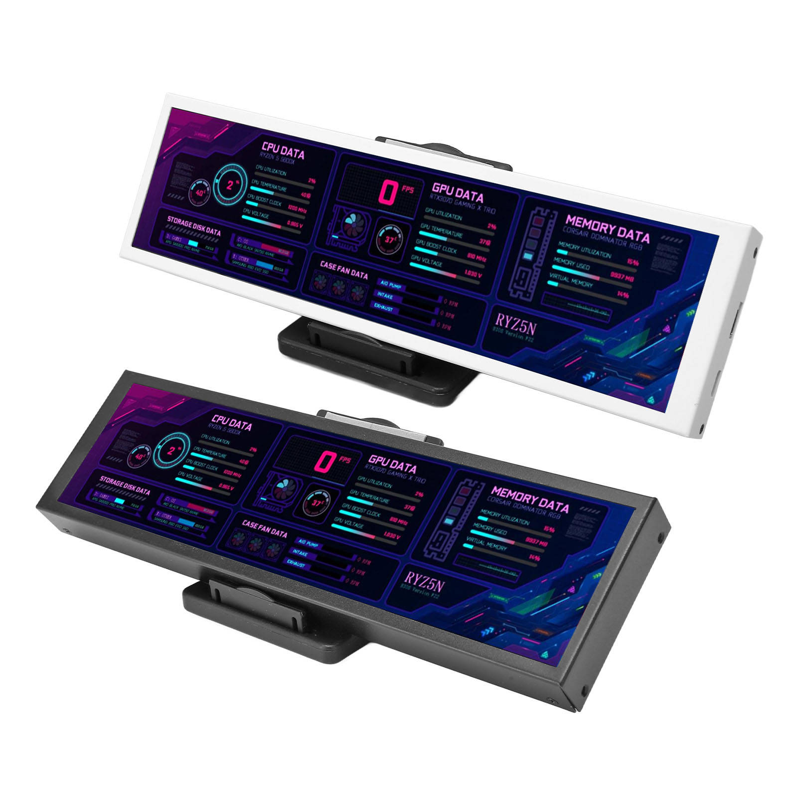 8.8in IPS LCD Monitor 1920 X 480 CPU GPU SSD Data Temperature Monitor AIDA64 NEW - Afbeelding 17 van 18