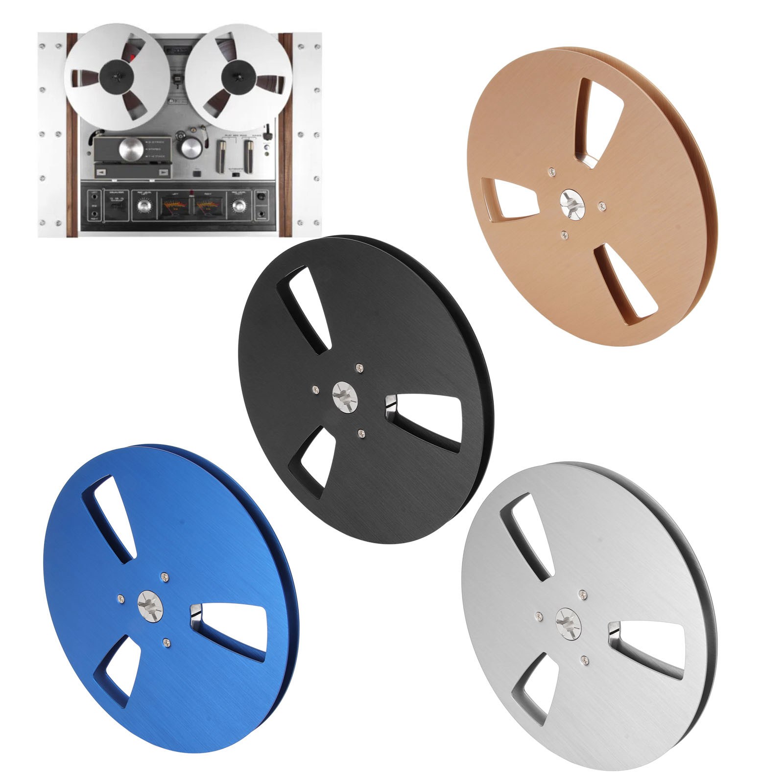 1/4 7in Empty Reel Universal 3 Open Hole Takeup Reel Replacement Recording O NEW - Afbeelding 17 van 24