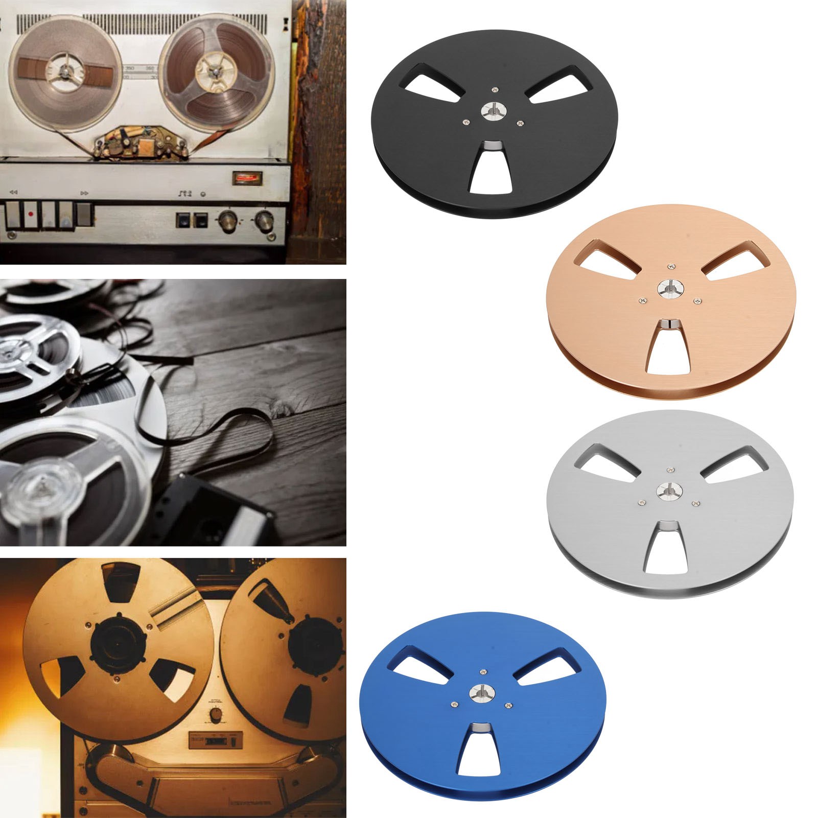 1/4 7in Empty Reel Universal 3 Open Hole Takeup Reel Replacement Recording O NEW - Afbeelding 23 van 24