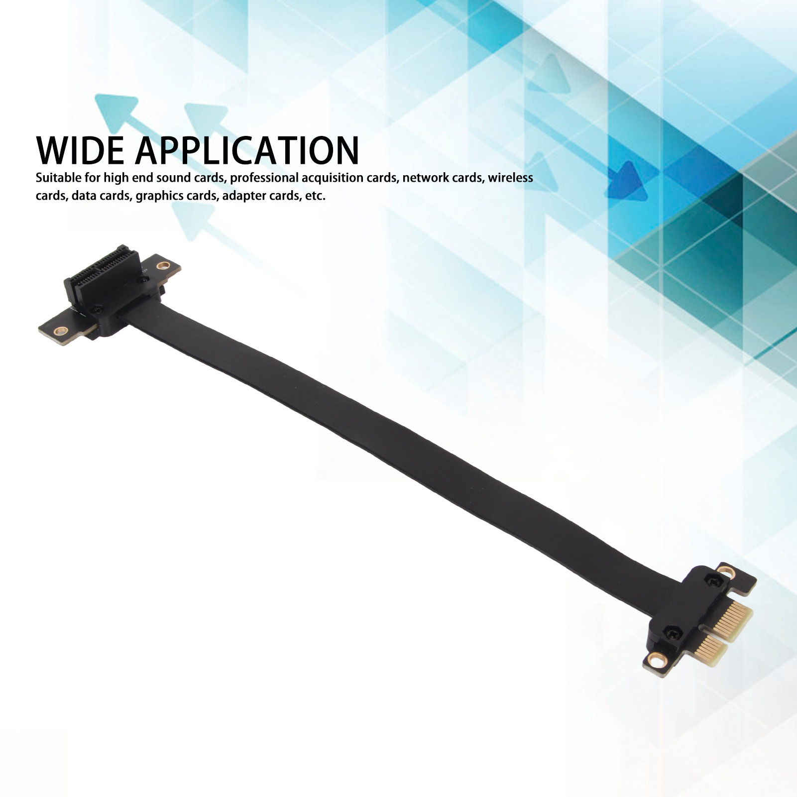 PCIE 3.0 1X Extension Cable 90° Right Angle PCIE Riser Card Ribbon Extender F CB - Afbeelding 31 van 34