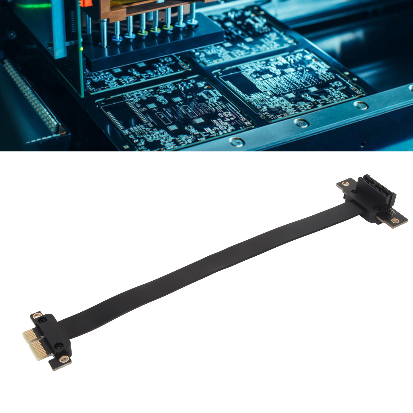 PCIE 3.0 1X Extension Cable 90° Right Angle PCIE Riser Card Ribbon Extender F FY - Afbeelding 31 van 34
