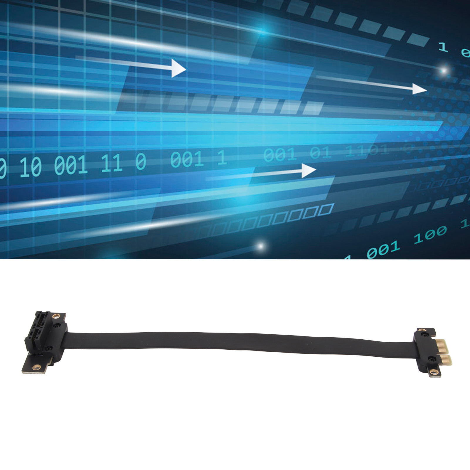 PCIE 3.0 1X Extension Cable 90° Right Angle PCIE Riser Card Ribbon Extender F FY - Afbeelding 28 van 34