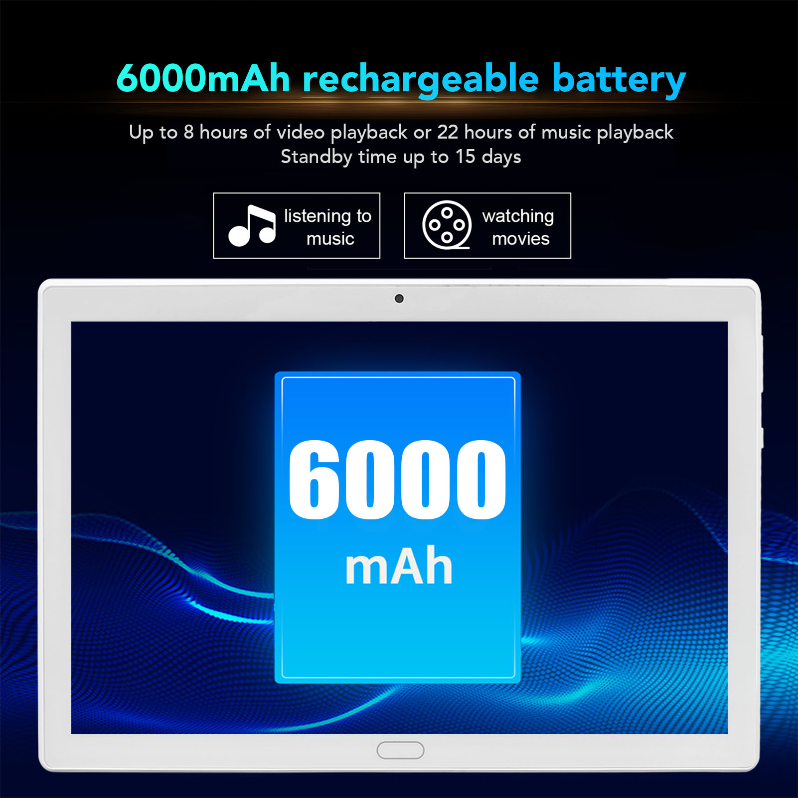 10.1in Tablet 6GB RAM 128GB ROM Front 5MP Rear 8MP Support 2.4GHz 5G WiFi 600 CT - Picture 32 of 34