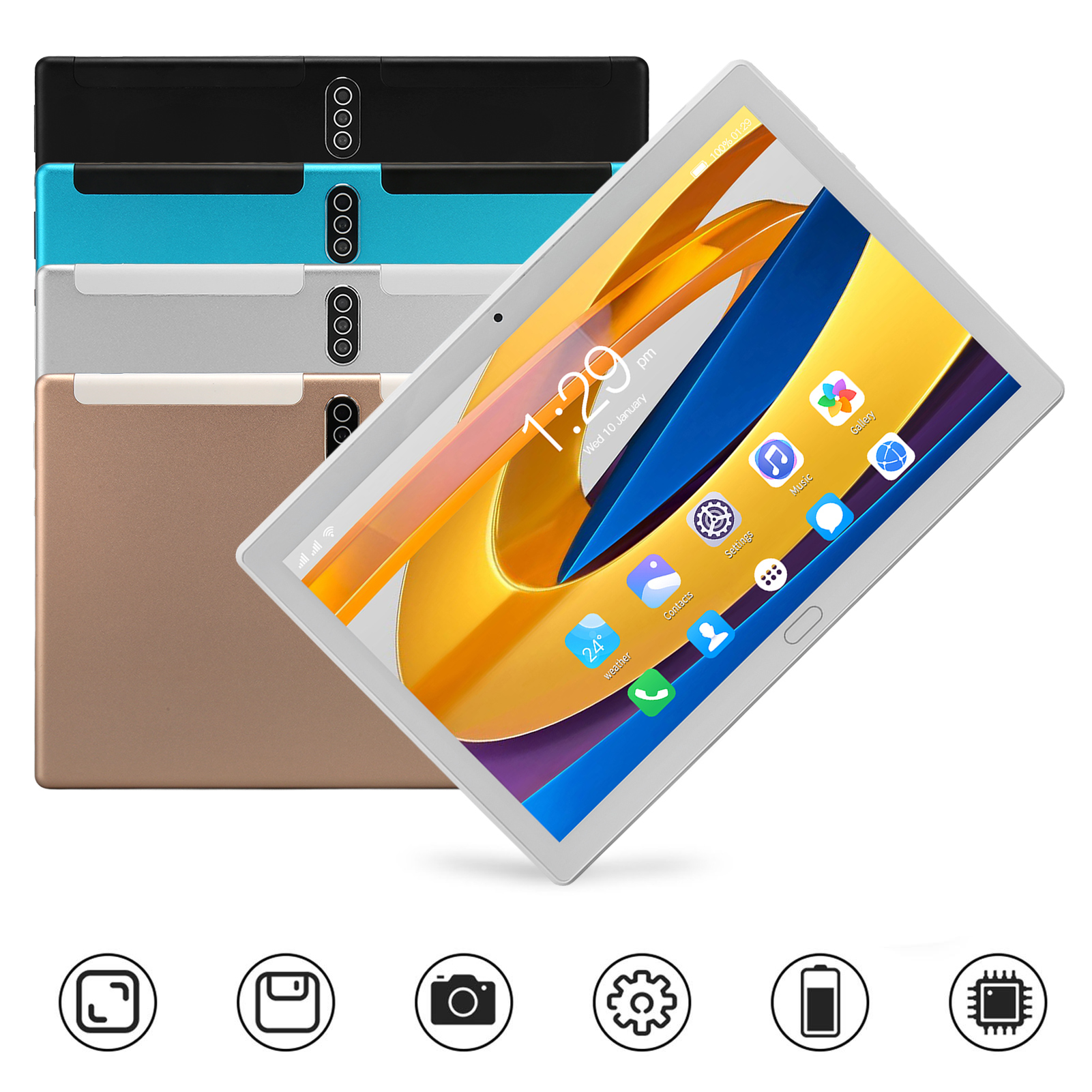 10.1in Tablet 6GB RAM 128GB ROM Front 5MP Rear 8MP Support 2.4GHz 5G WiFi 600 CT - Picture 24 of 34