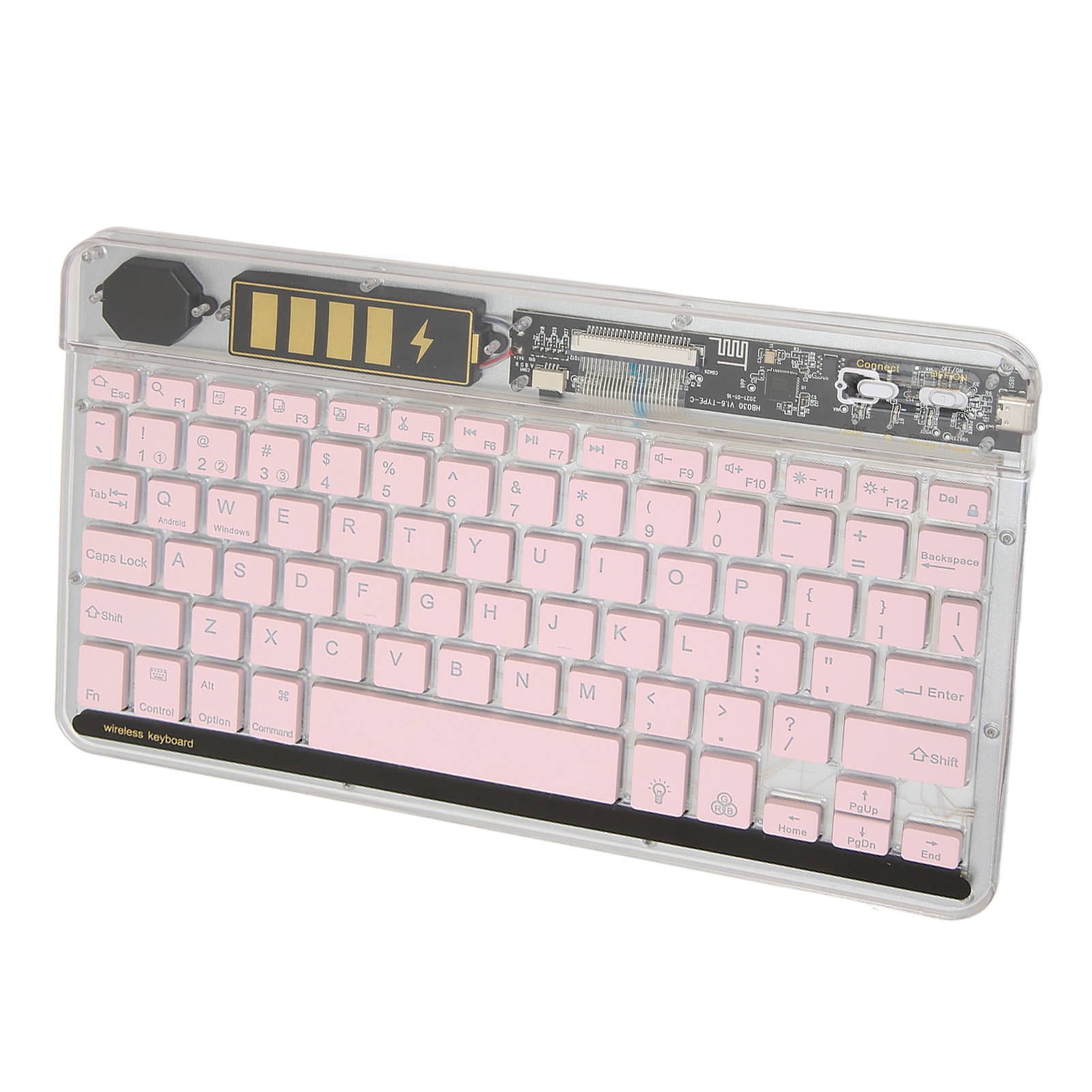 10in Transparent Wireless BT Keyboard Multi Device Connect Backlight Ultra Th CB - Bild 32 von 33