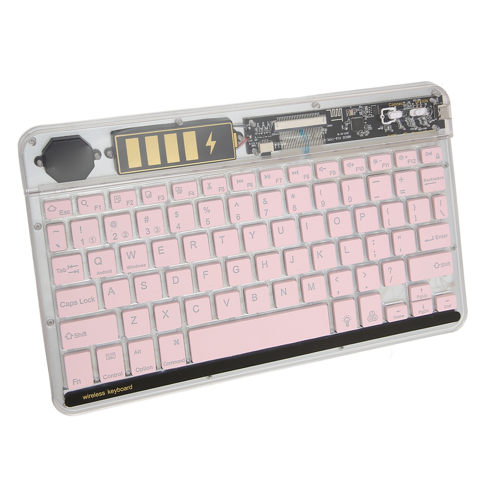 10in Transparent Wireless BT Keyboard Multi Device Connect Backlight Ultra Th FY - Bild 25 von 33