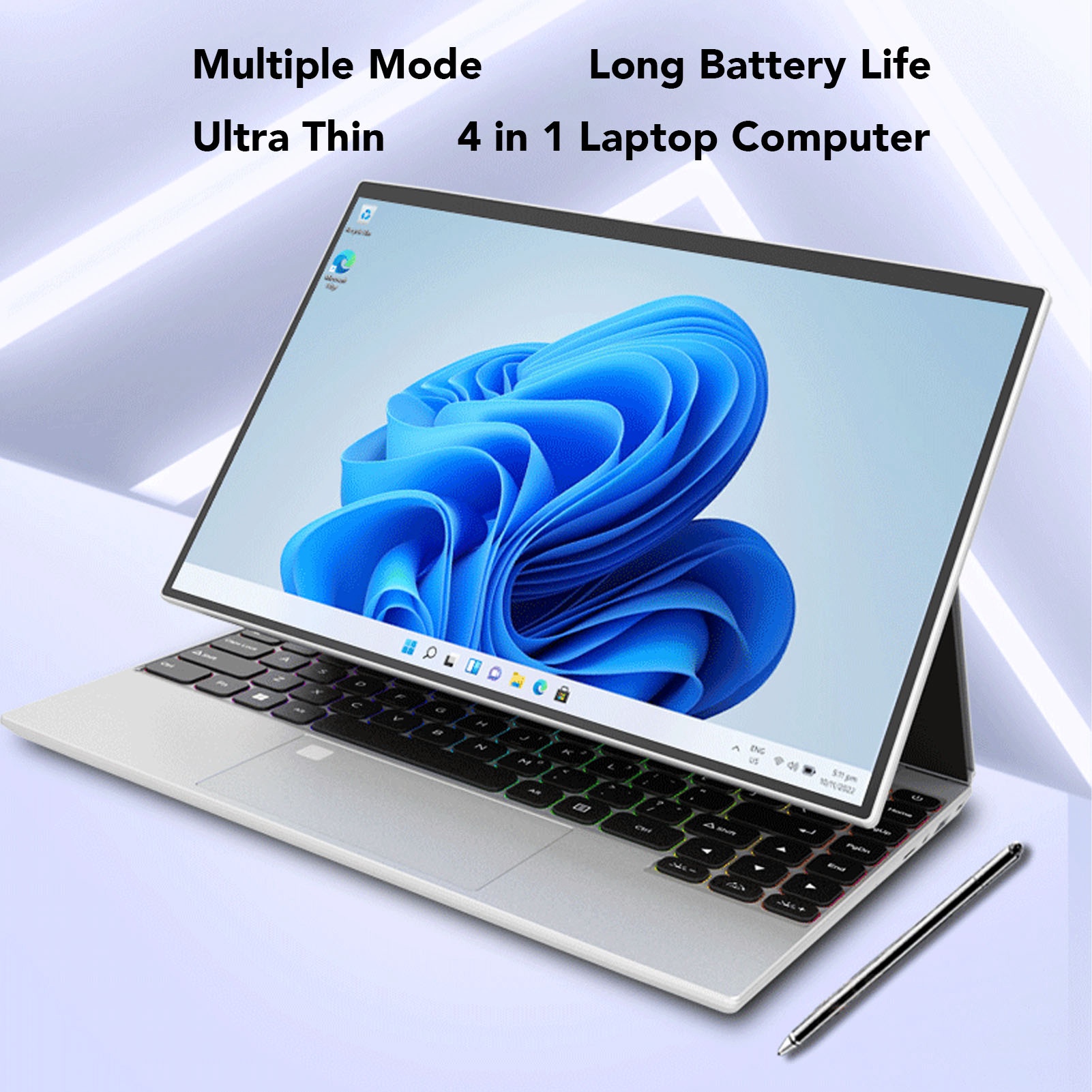 14 Inch Laptop Touch Display 16GB RAM Fingerprint Reader Quad Core RGB Back HLF - Picture 13 of 18