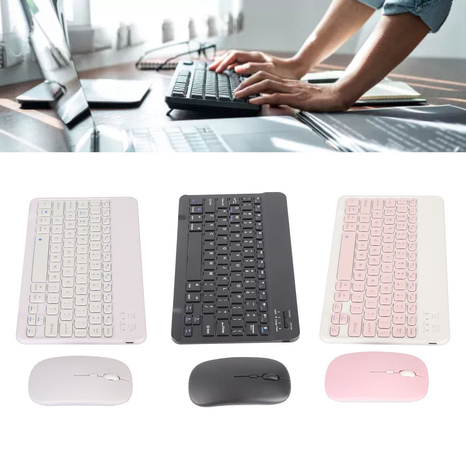 Keyboard And Mouse Combo Wireless BT Keyboard And Mouse Set Portable Matching CB - Afbeelding 28 van 33