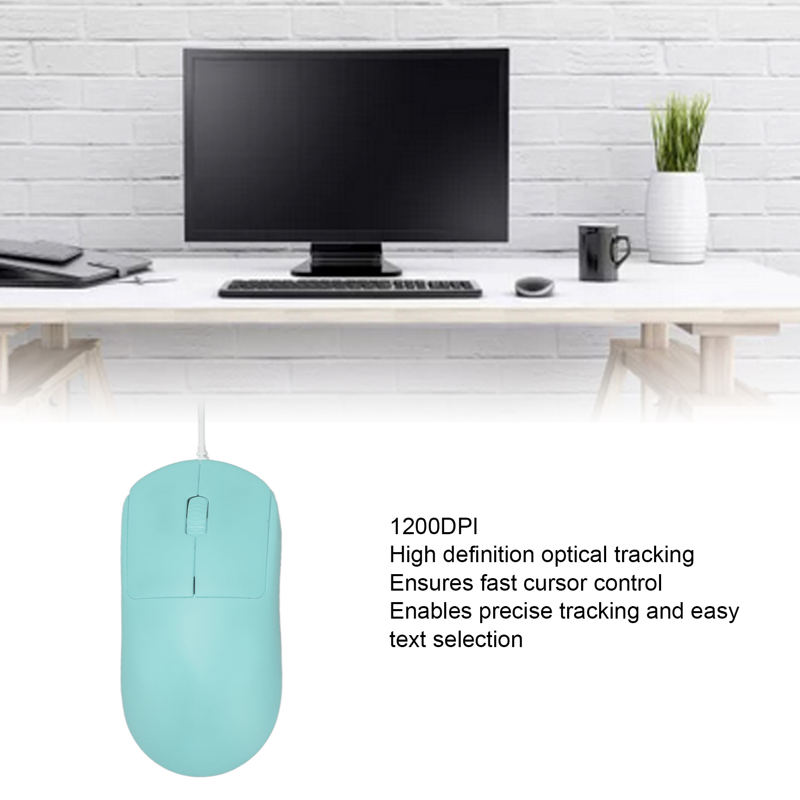 Wired Mouse Optical 1200DPI USB Port Ergonomic Design Plug And Play Computer FY - Bild 33 von 34