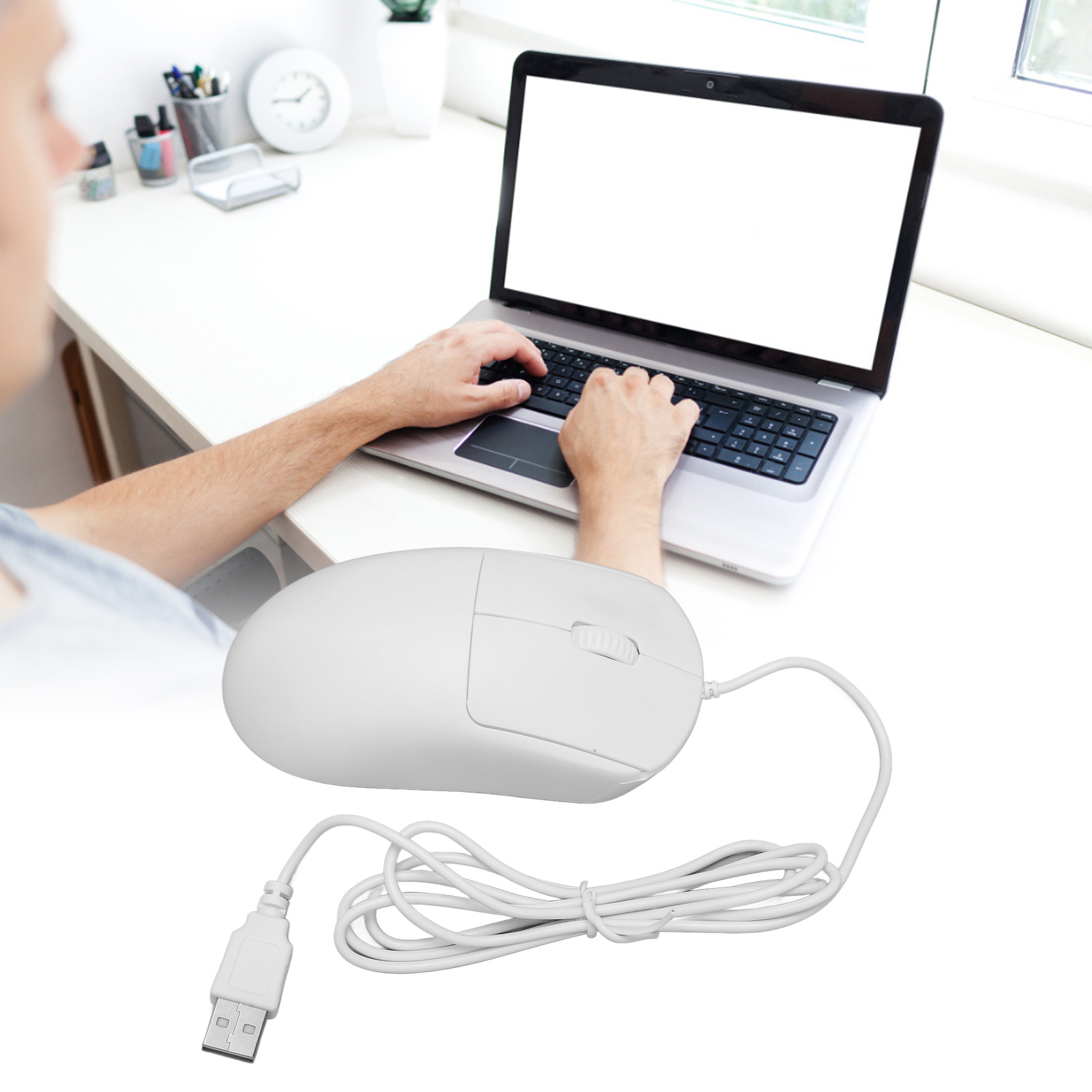 Wired Mouse Optical 1200DPI USB Port Ergonomic Design Plug And Play Computer - Picture 31 of 31