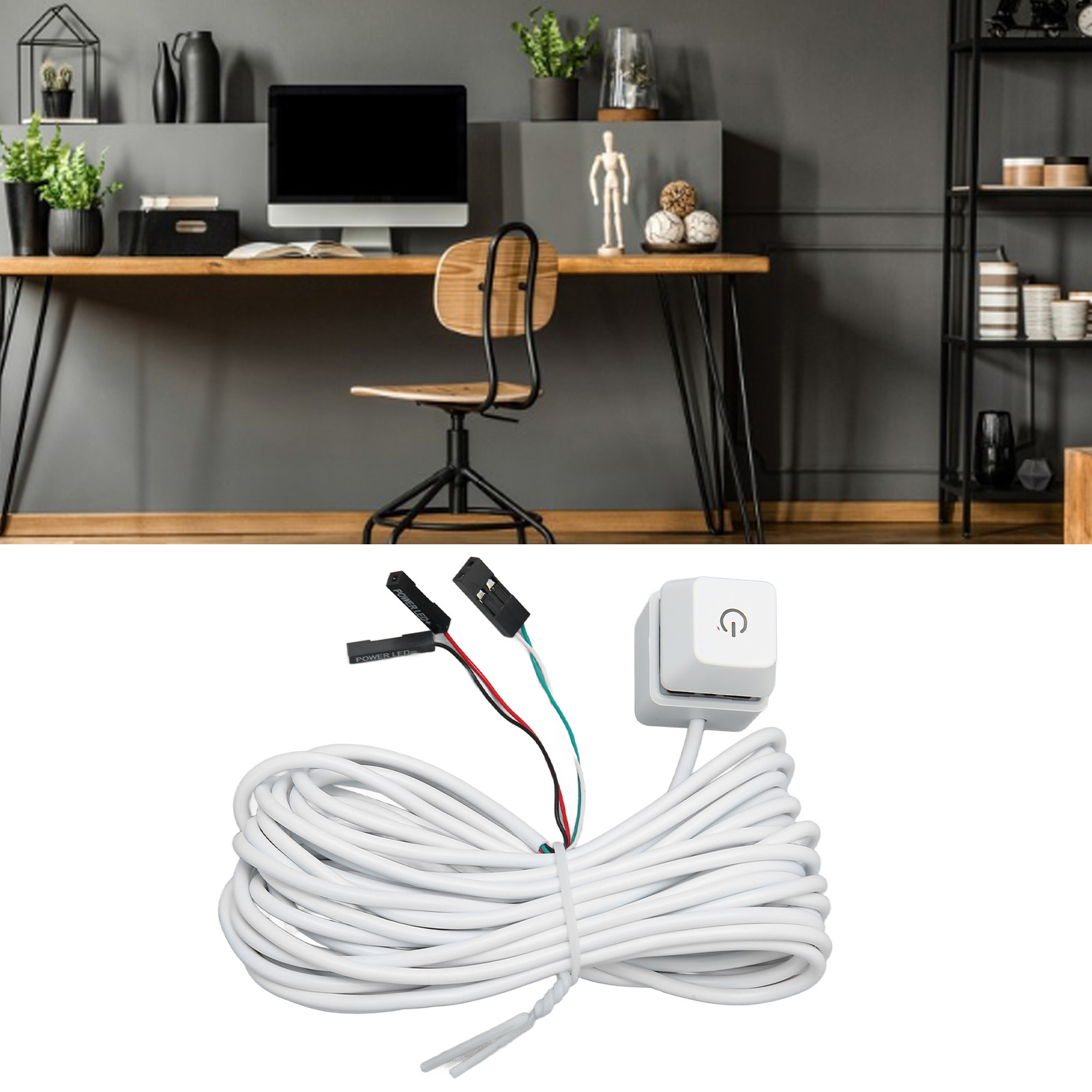 PC Power Switch White Mechanical Key Blue Switch Backlit Plug And Play PC Pow FY - Afbeelding 35 van 42
