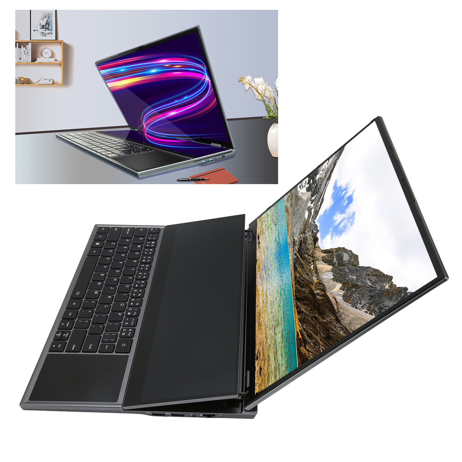 Double Screen Laptop 16in 14in 1920x1200 For I9 10885H Processor 16GB RAM HD NEW - Afbeelding 16 van 27