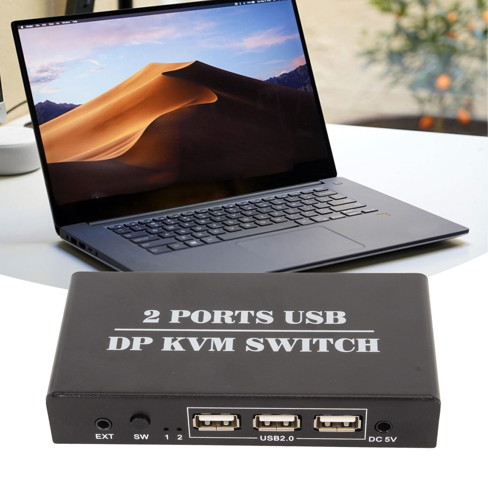 DisplayPort KVM Switch 2 Ports 4K 60Hz Dual Mode Aluminum Alloy Plug And Pla ECM - Bild 18 von 18