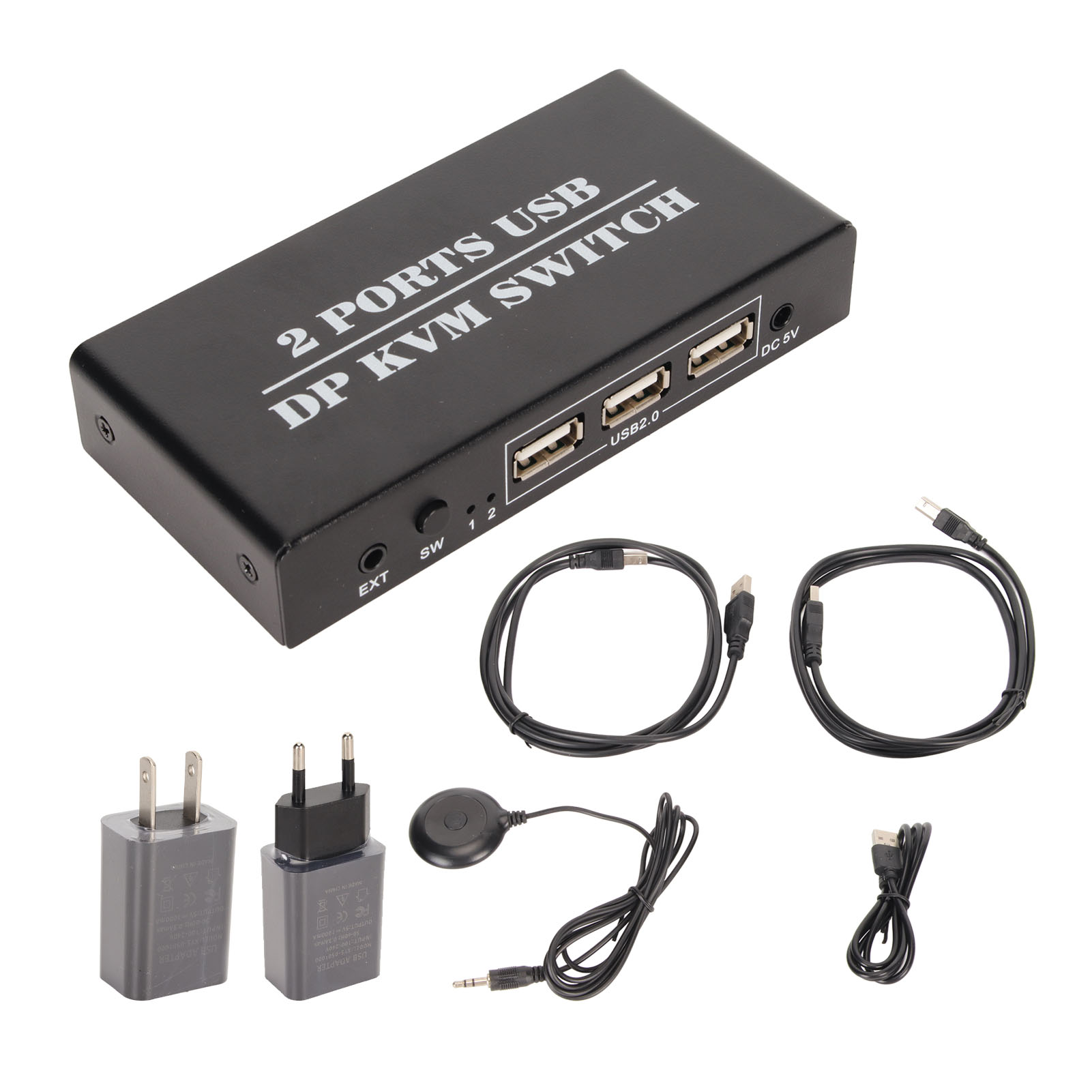 DisplayPort KVM Switch 2 Ports 4K 60Hz Dual Mode Aluminum Alloy Plug And Pla GS0 - Picture 13 of 18