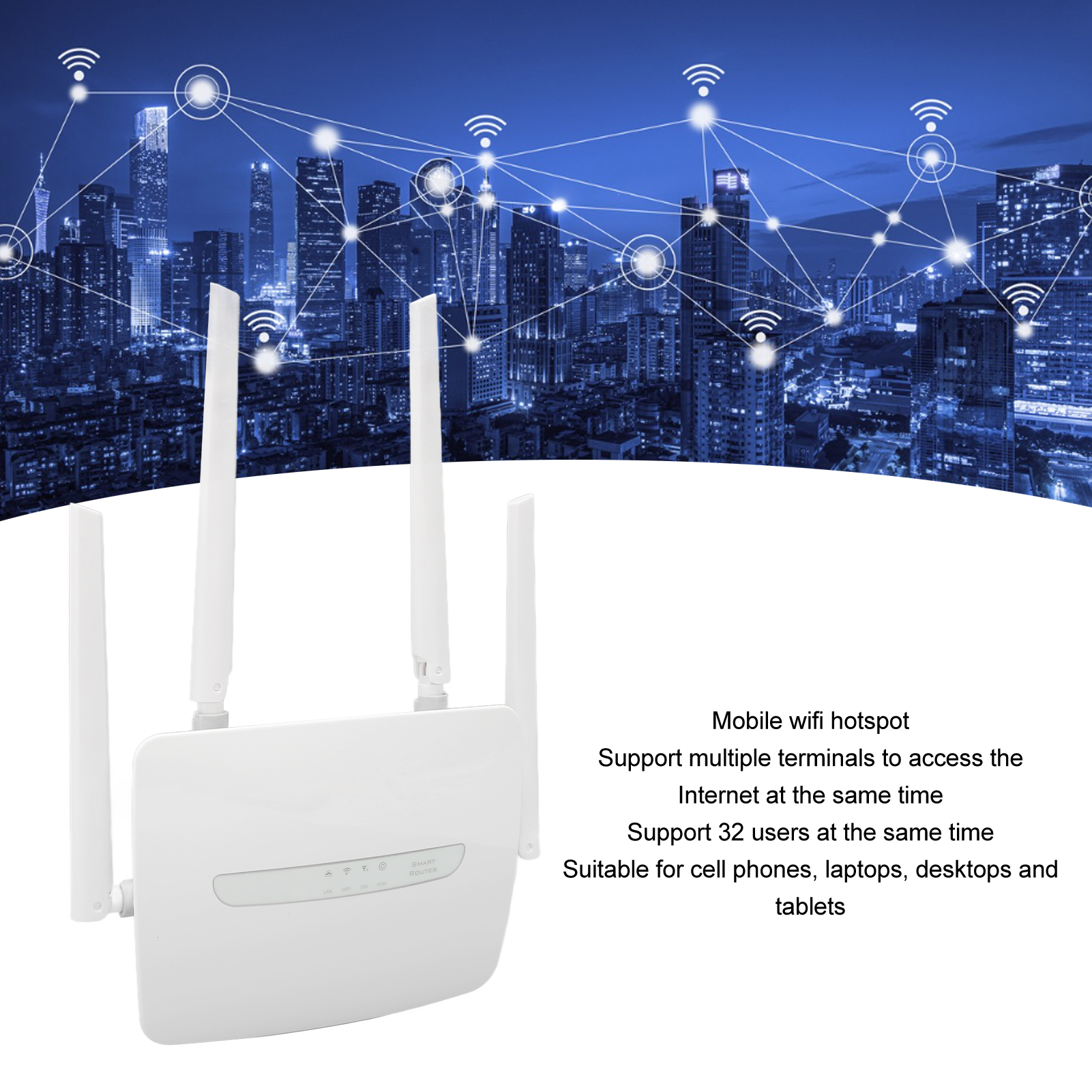 Hotspot WiFi Mobile 4G/5G Con Schermo LED – Router Portatile 300 Mbps, Batteria 3200 MAh, Fino A 10 Dispositivi